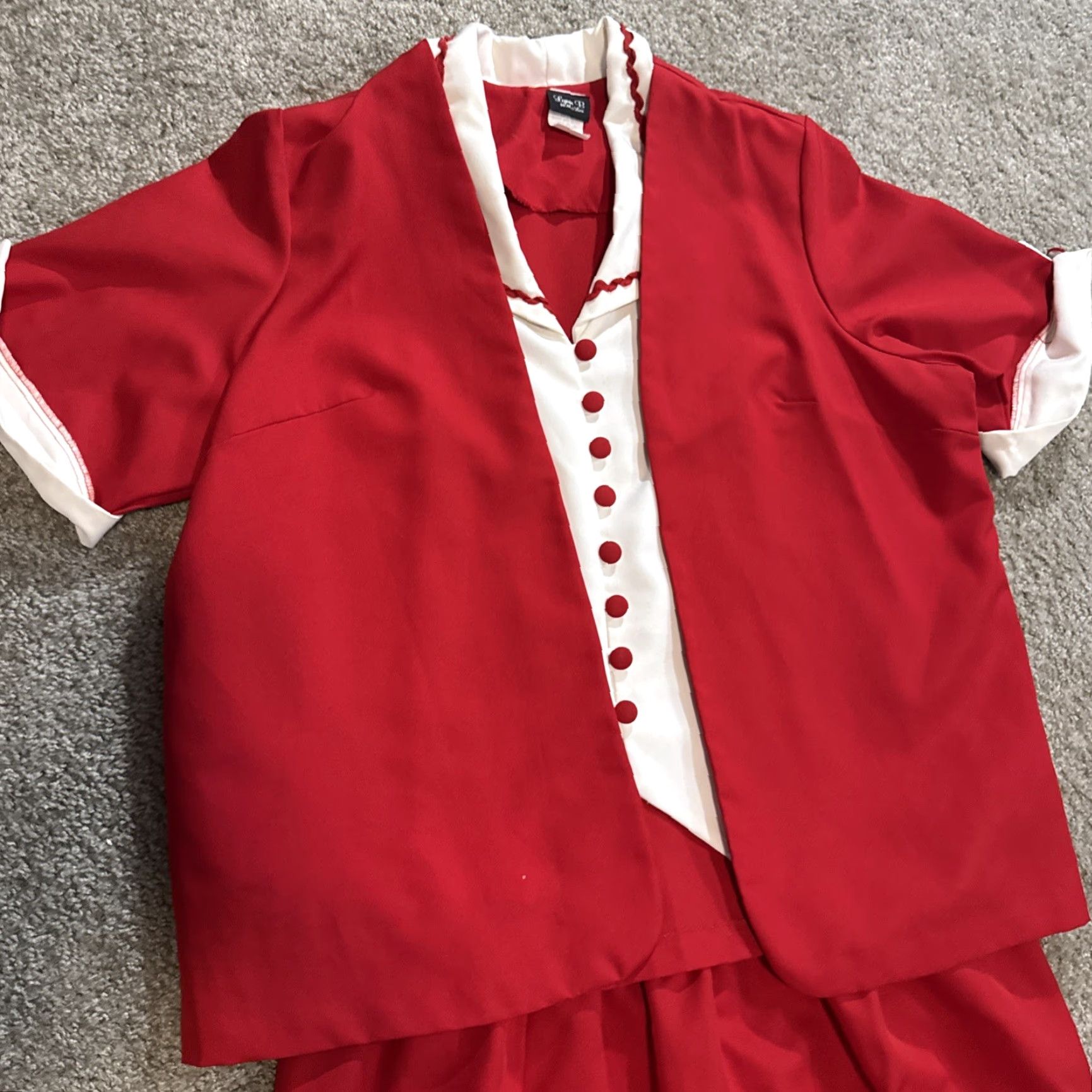 Vintage VINTAGE Lynn B for Ms Lea Women’s Business Suit Blazer Skirt 2X 3X Red Women’s Size 40" / US 18 - 2 Thumbnail