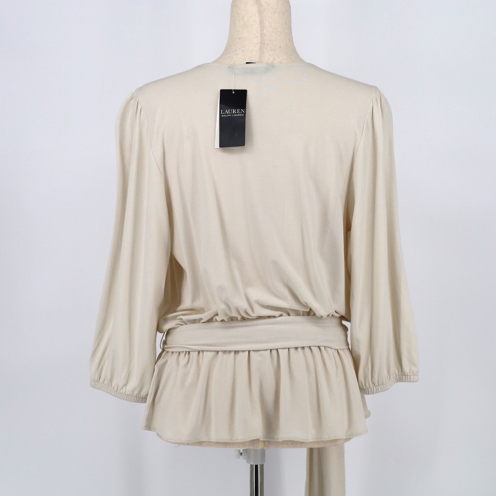 Ralph Lauren Lauren Ralph Lauren Women Cream Wrap Peplum Blouse Size M Size M / US 6-8 / IT 42-44 - 8 Thumbnail