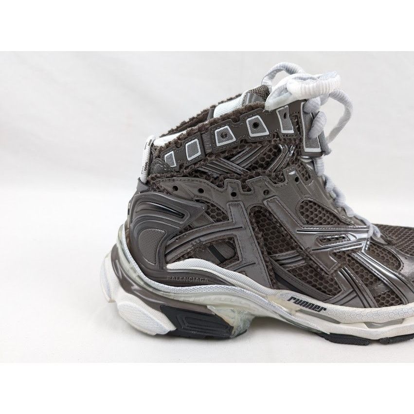 Balenciaga o1rshd1 Runner Hi-Top Sneakers in Grey/White/Black Size US 8 / EU 41 - 3 Thumbnail