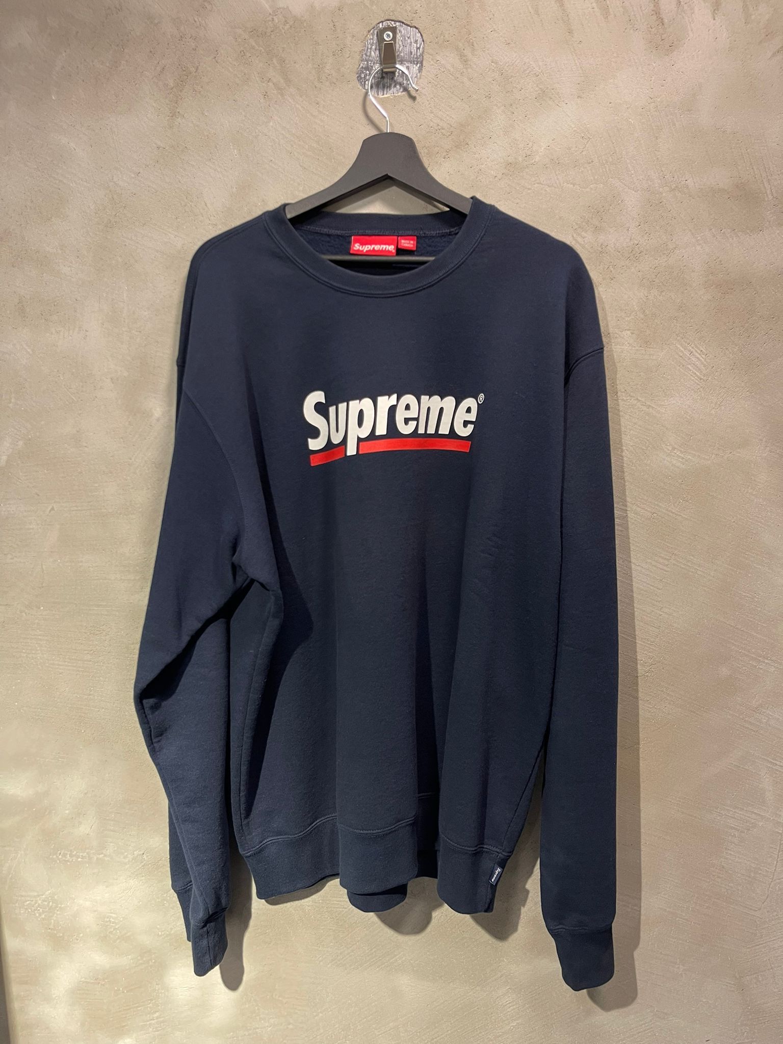 Supreme Supreme Crewneck Longsleeve Navy Size US XL / EU 56 / 4 - 1 Thumbnail
