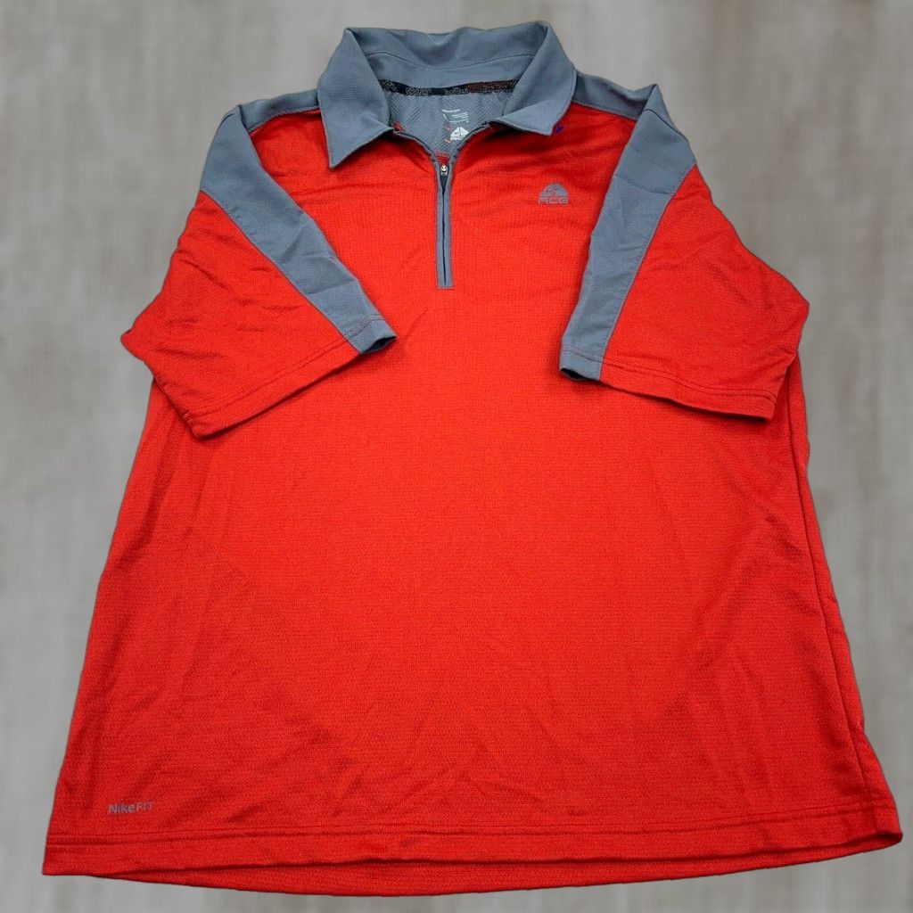 Nike ACG Nike ACG Polo Shirt Men L Red Gray Quarter Zip Pullover Performance Tennis Shirt Size US L / EU 52-54 / 3 - 1 Thumbnail