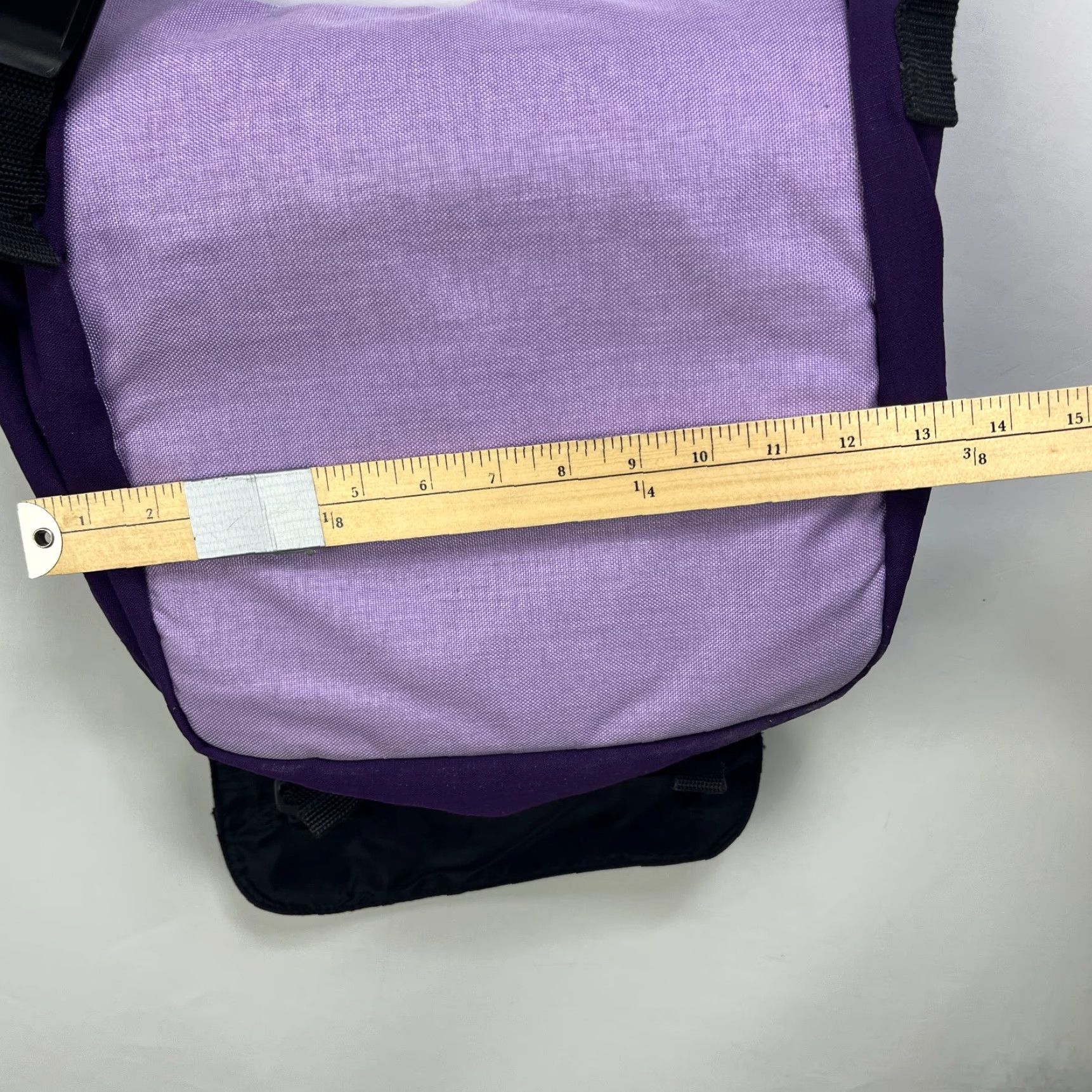 Jansport VINTAGE Jansport 90s Leather Nylon Crossbody Satchel Bag Mens Purple Canvas Zip Bag Travel Casual - 90s Theme, Jeans? Size ONE SIZE - 6 Thumbnail