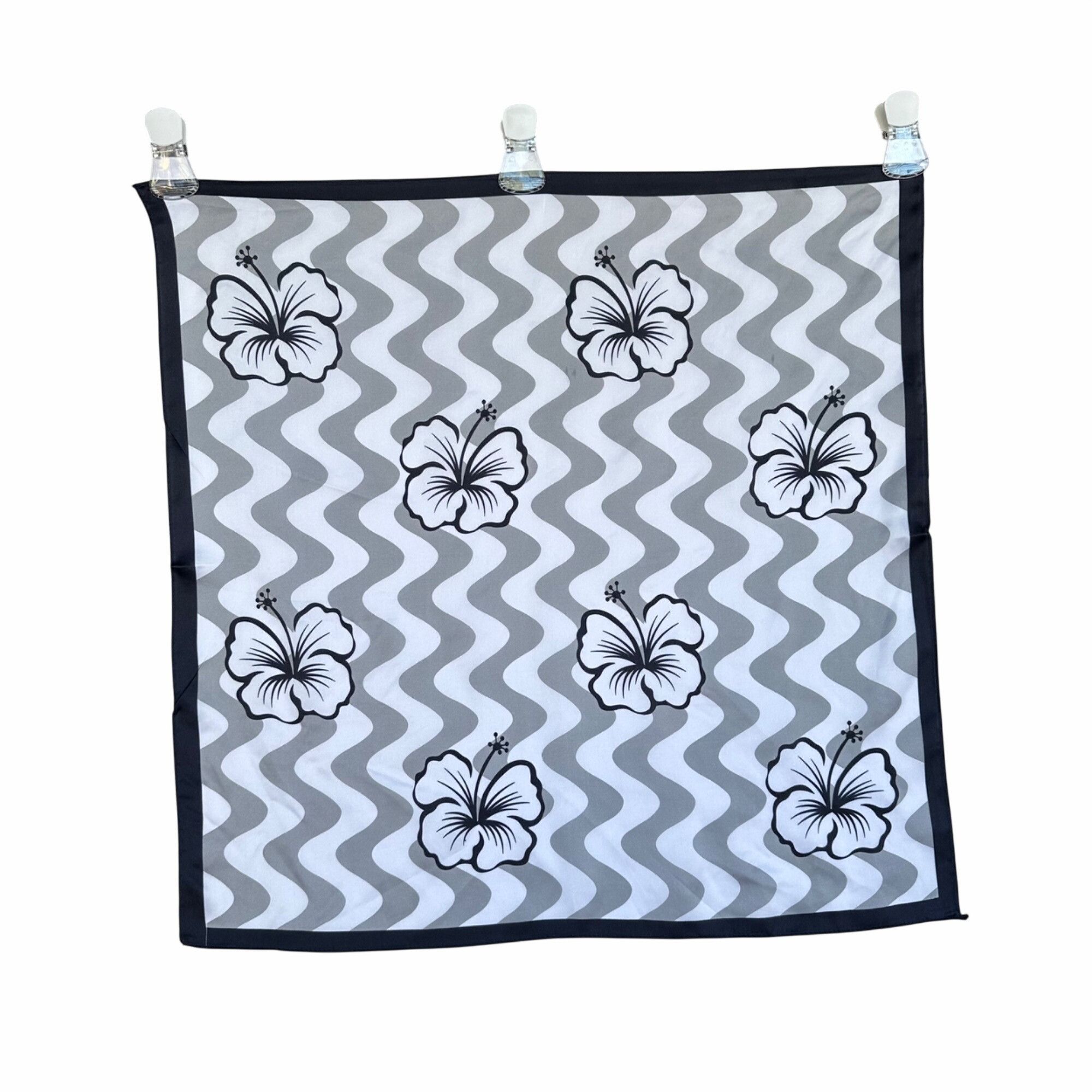 Other Elegant white Scarf With Gray Flower for Women Silk Appearan Size ONE SIZE - 6 Thumbnail