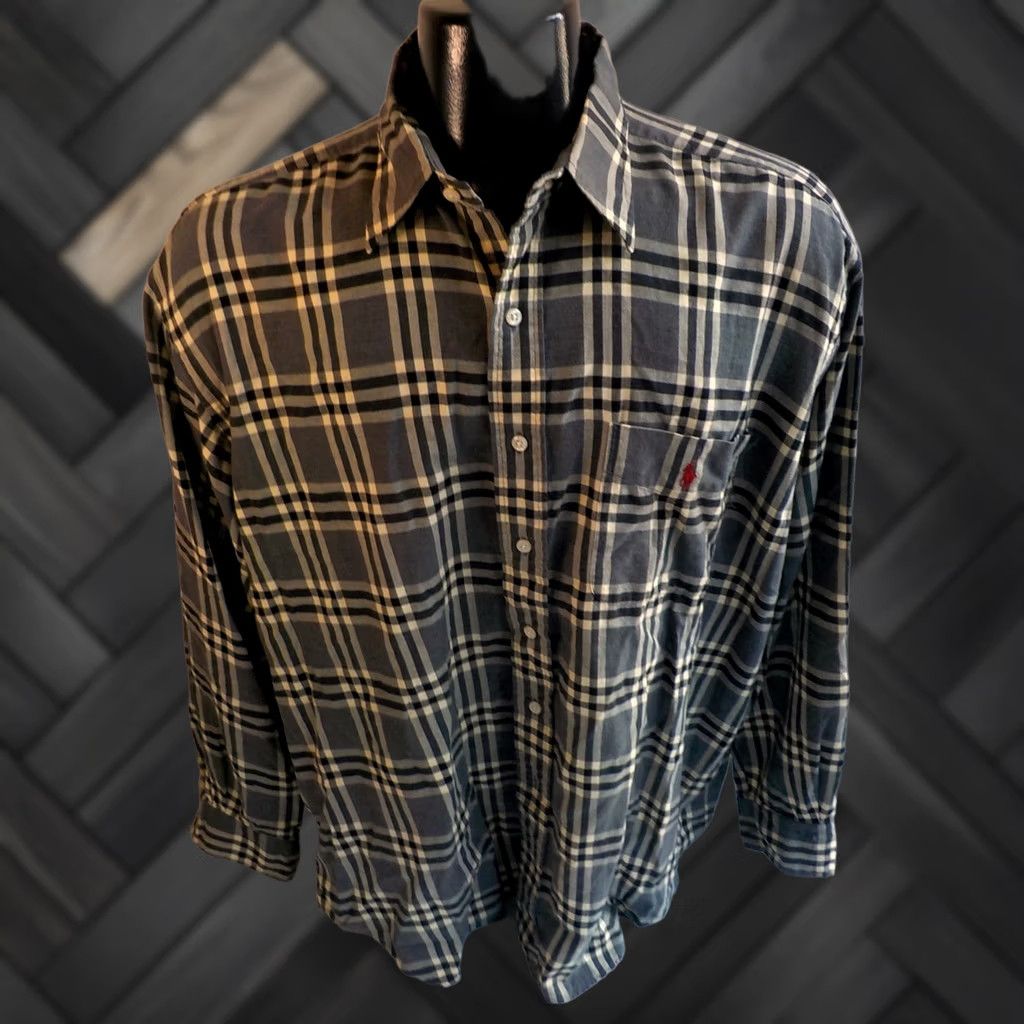 Polo Ralph Lauren Polo Ralph Lauren Lowell Sport Plaid Long Sleeve Button-Up Shirt Mens XL Gray/Ivory Cotton Size US XL / EU 56 / 4 - 1 Thumbnail