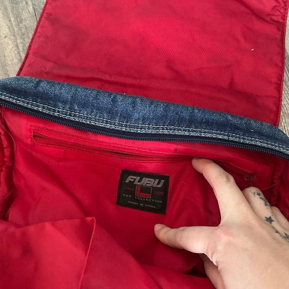 Fubu FLAWED vintage denim red fubu backpack Size ONE SIZE - 6 Thumbnail