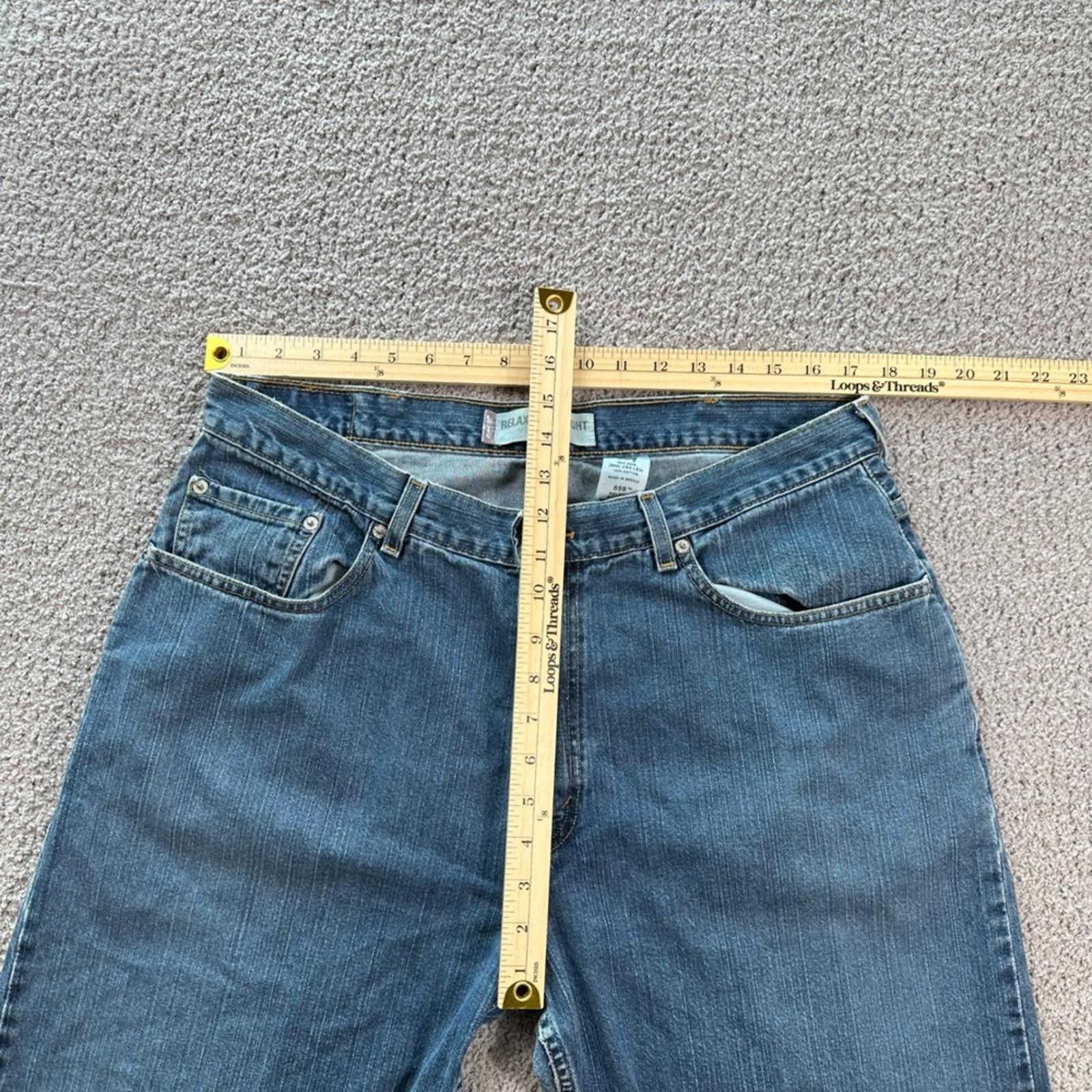 Levi's Levis 559 Jeans Mens 38x30 Relaxed Straight Blue Medium Wash Size US 38 / EU 54 - 3 Thumbnail