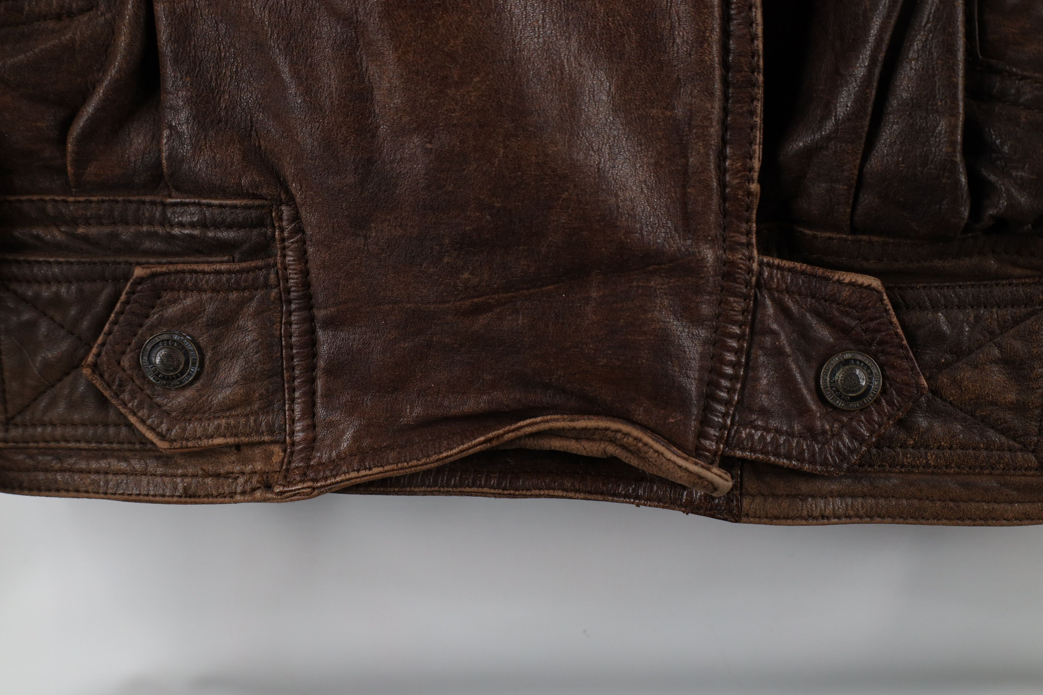 Vintage Vintage 90s Streetwear Button Leather Bomber Jacket Size L / US 10 / IT 46 - 4 Thumbnail