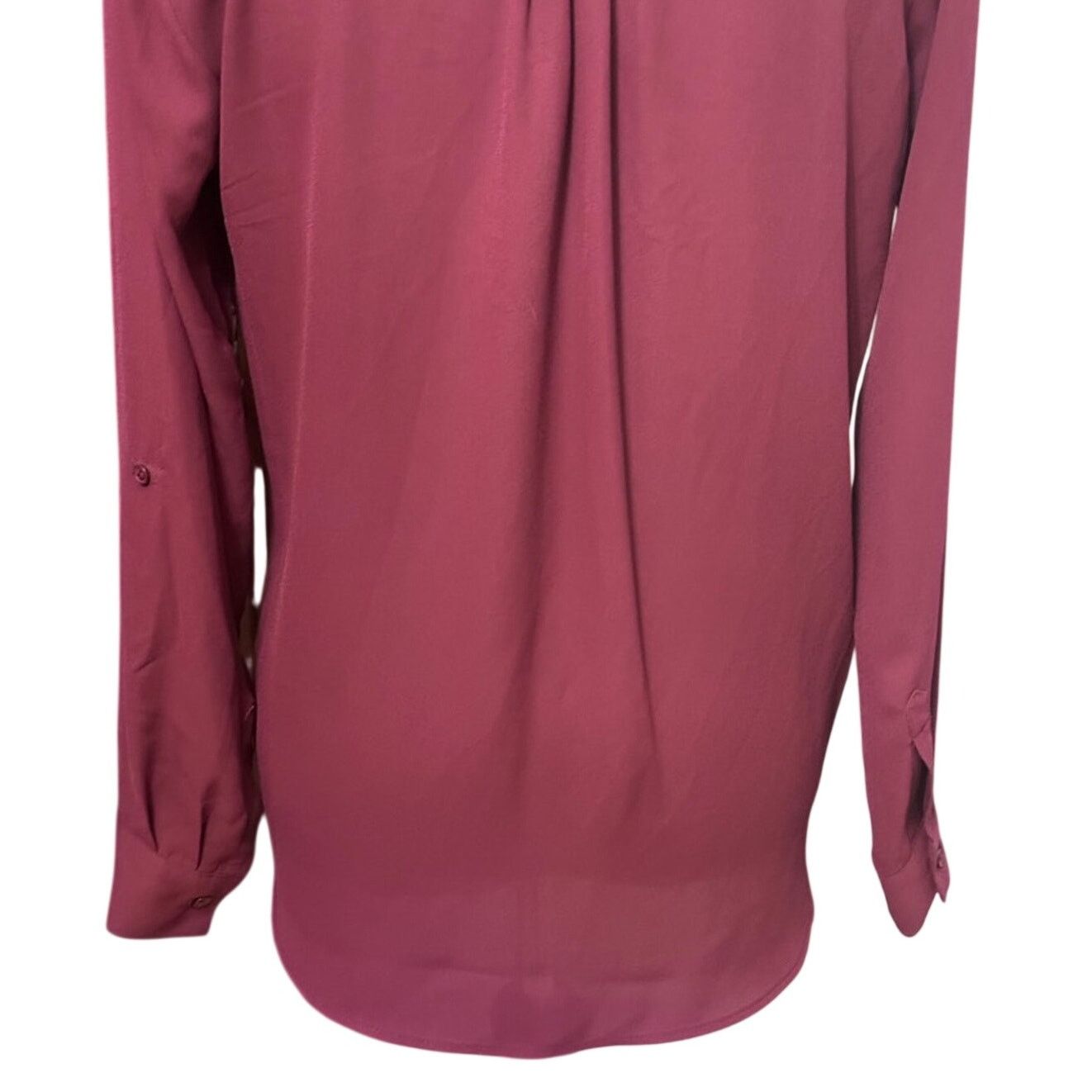 Other Pleione Blouse Purple Crepe Long Sleeve V Neck Faux Wrap XS Size XS / US 0-2 / IT 36-38 - 6 Thumbnail