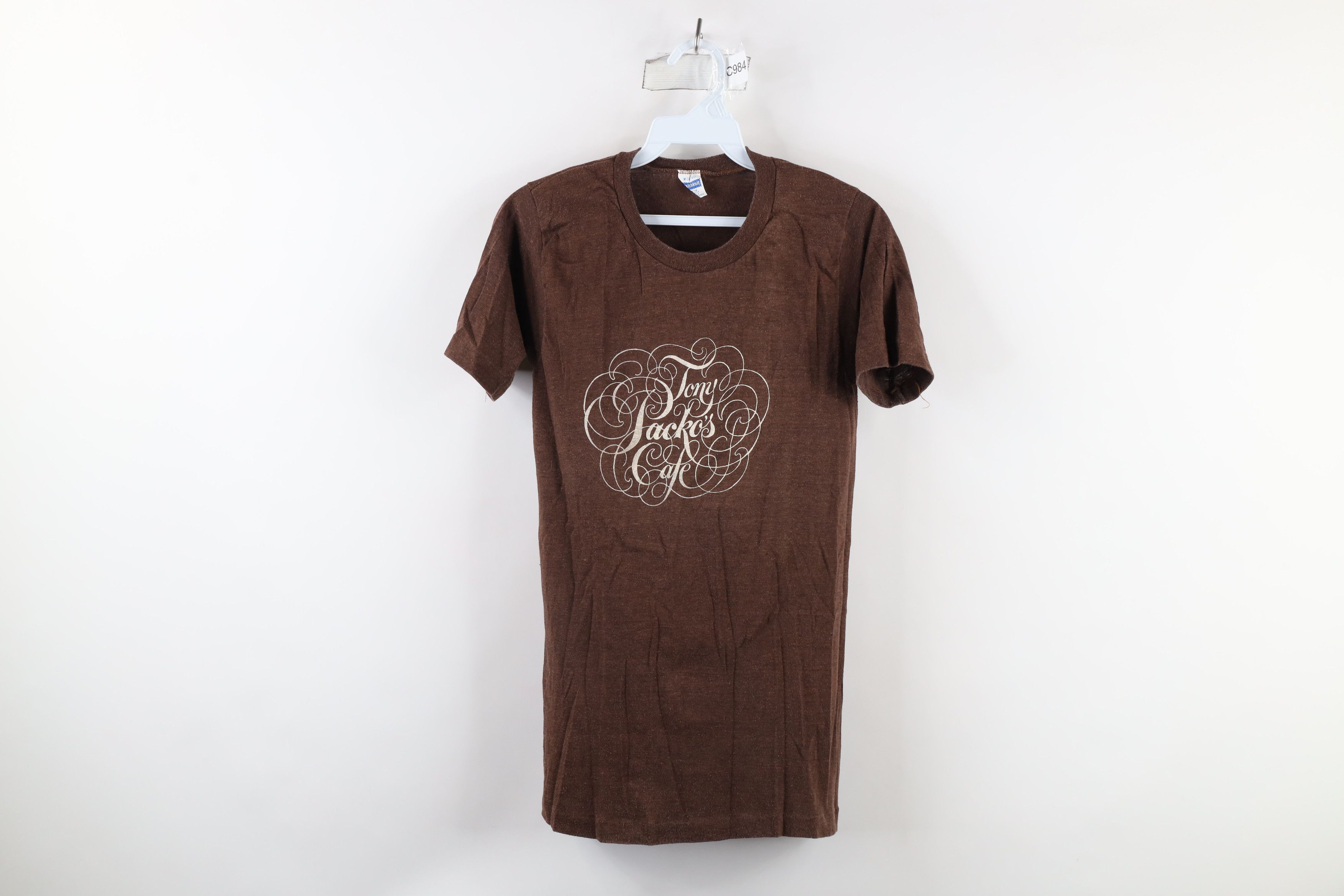 Vintage Vintage 70s Tony Packos Cafe Toledo Ohio T-Shirt Brown USA Size M / US 6-8 / IT 42-44 - 1 Thumbnail