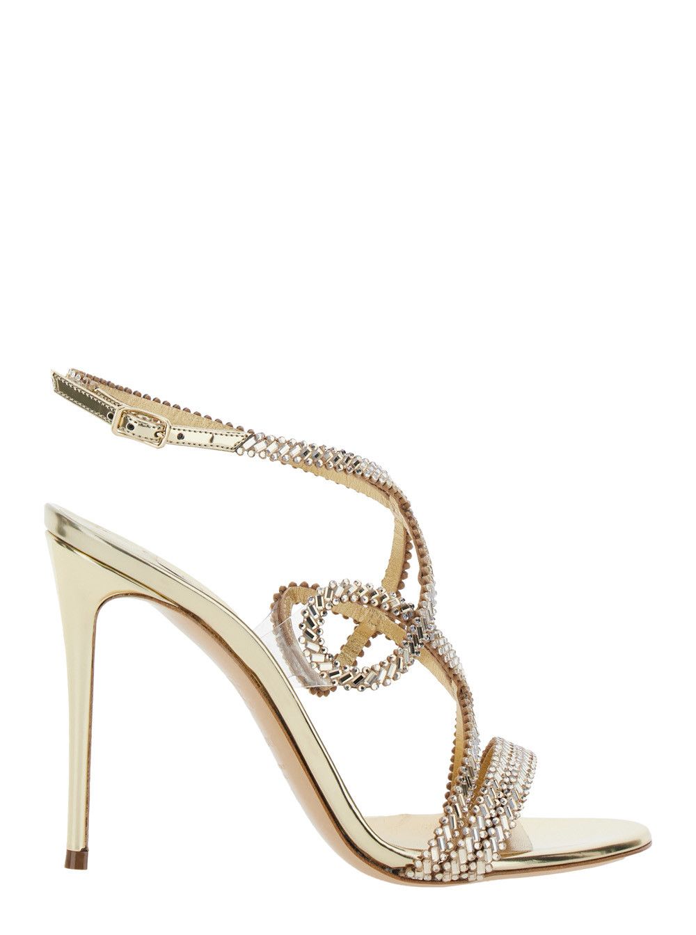 Casadei JOSEPHINE HEEL SANDAL in Metallic Leather Women's Heels Size US 8.5 / IT 38.5 - 1 Thumbnail