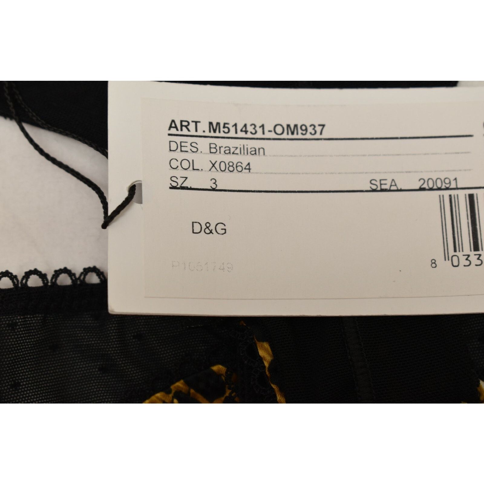Dolce & Gabbana NWT DOLCE GABBANA BLACK LEOPARD ROSE BOW LOGO UNDERWEAR M Size ONE SIZE - 8 Thumbnail