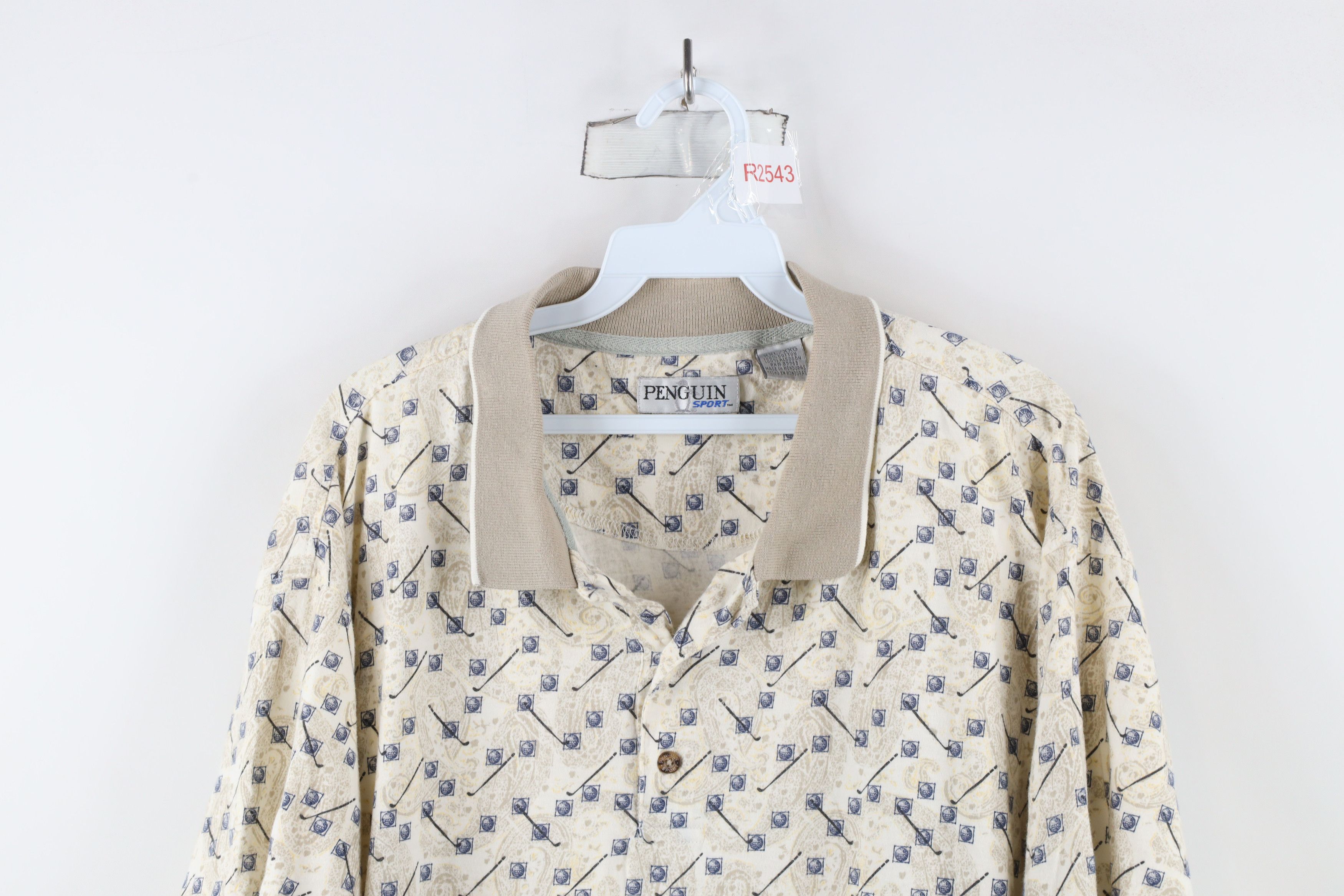 Vintage Vintage 90s Streetwear All Over Print Collared Polo Shirt Size US XXL / EU 58 / 5 - 2 Thumbnail