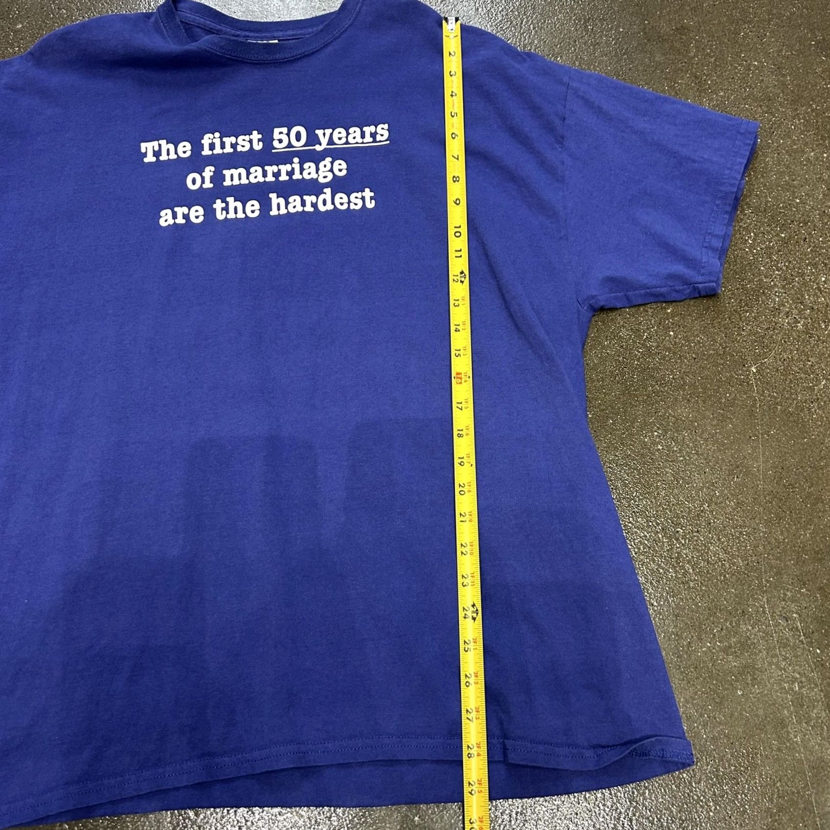 Gildan Gildan Shirt Mens 2XL Blue Funny Marriage Graphic Tee T-Shirt Anniversary Size US XXL / EU 58 / 5 - 4 Thumbnail