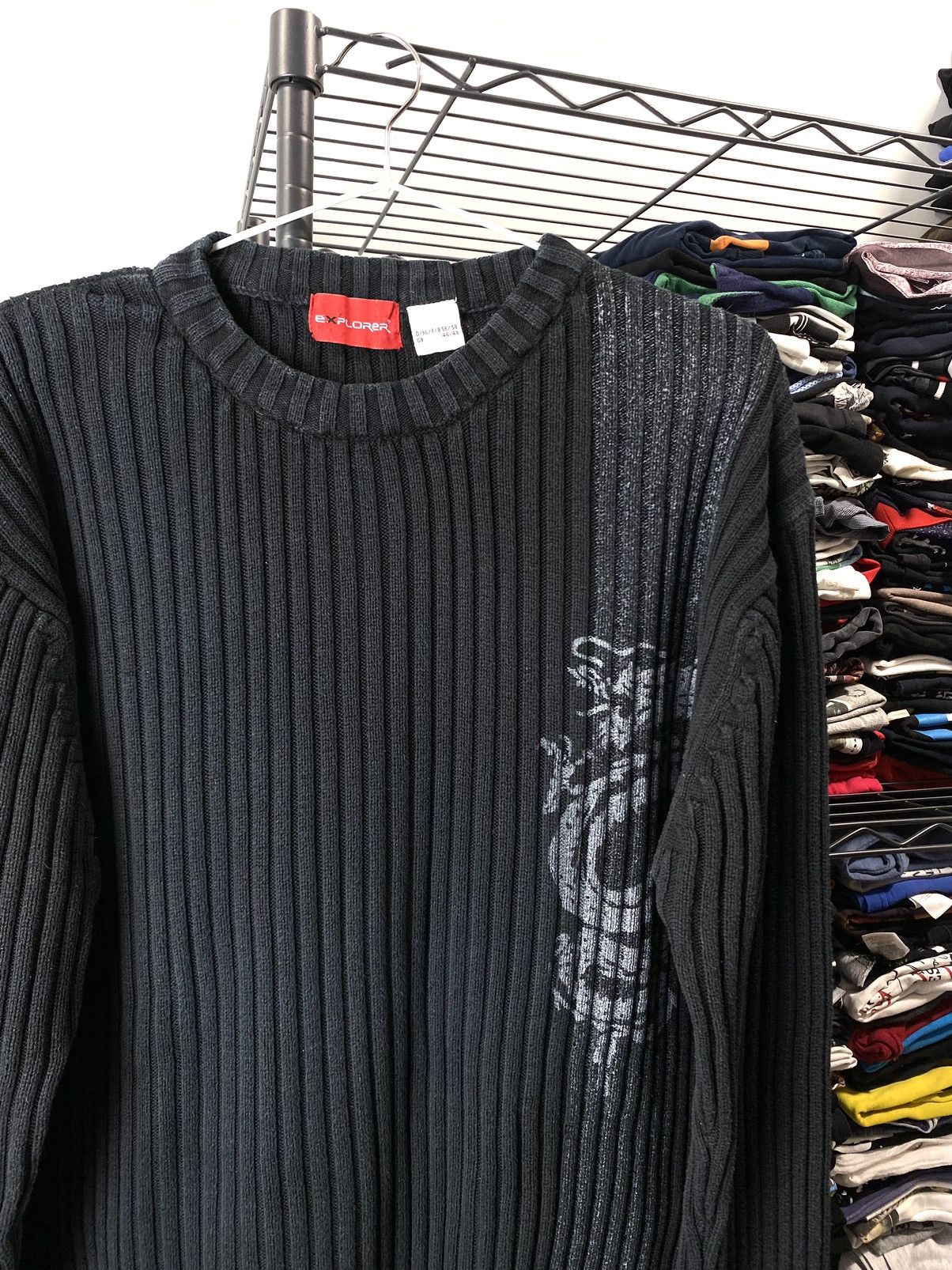 Japanese Brand Y2K Vintage Dragon Striped Diesel Style Sweater Size US L / EU 52-54 / 3 - 2 Thumbnail