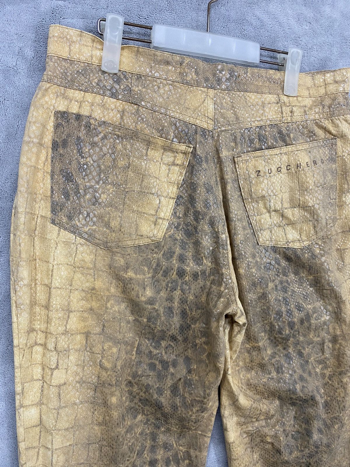 Vintage Y2K VINTAGE FEATHER CROCODILE PANTS PRINT MADE IN ITALY Size US 34 / EU 50 - 8 Thumbnail