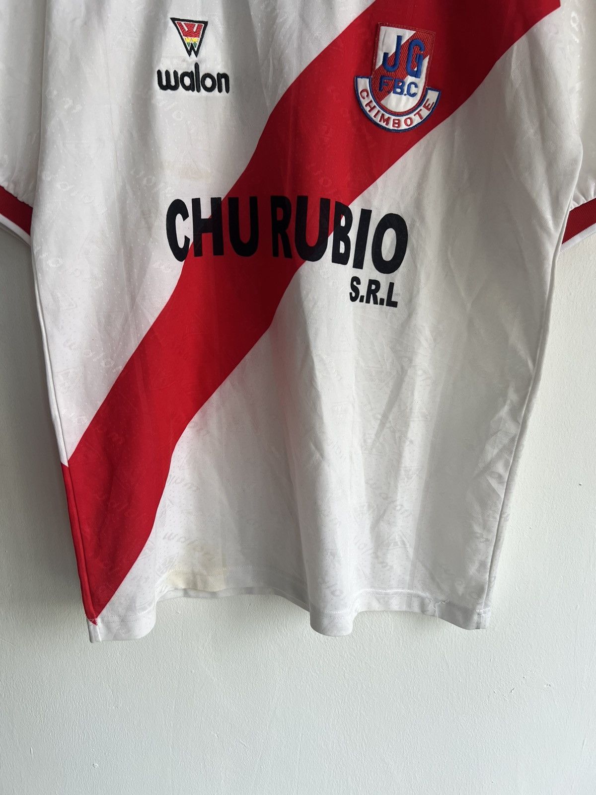 Vintage Original Vintage 01/02 Walon Peru Football Home Jersey Large Size US L / EU 52-54 / 3 - 4 Thumbnail