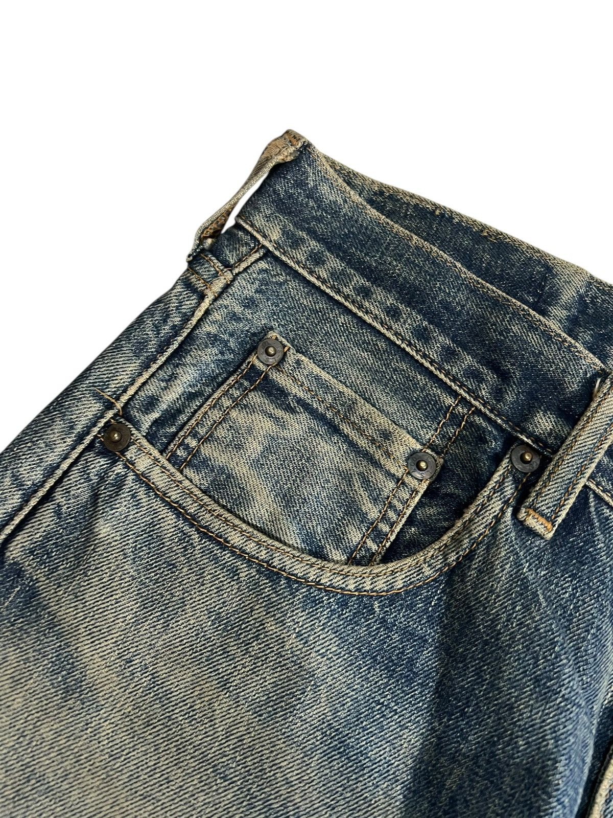 Levi's Vintage Levis 502 Big E Rusty Distress Selvedge Jean Size US 30 / EU 46 - 9 Thumbnail