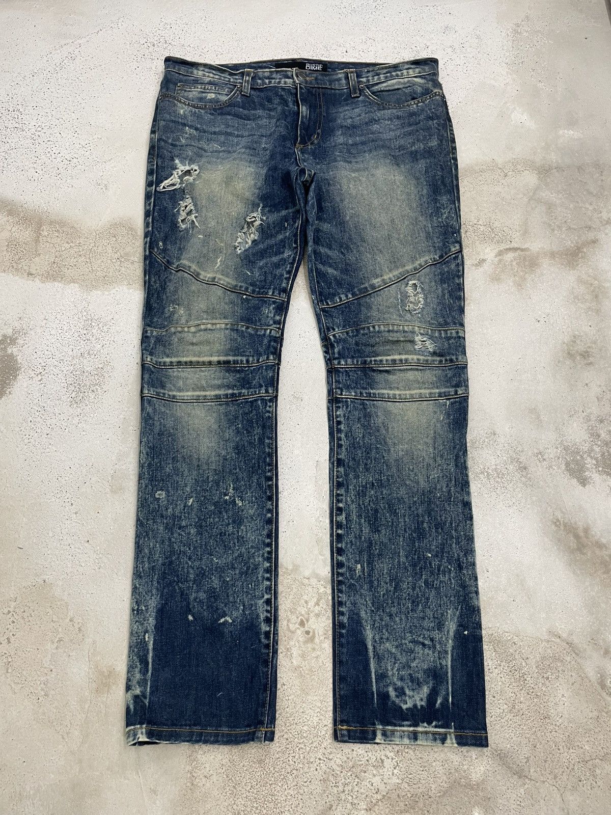 Other Rustic Dime Crazy Mudwash Distressed Biker Style Denim Pants Size US 34 / EU 50 - 1 Thumbnail