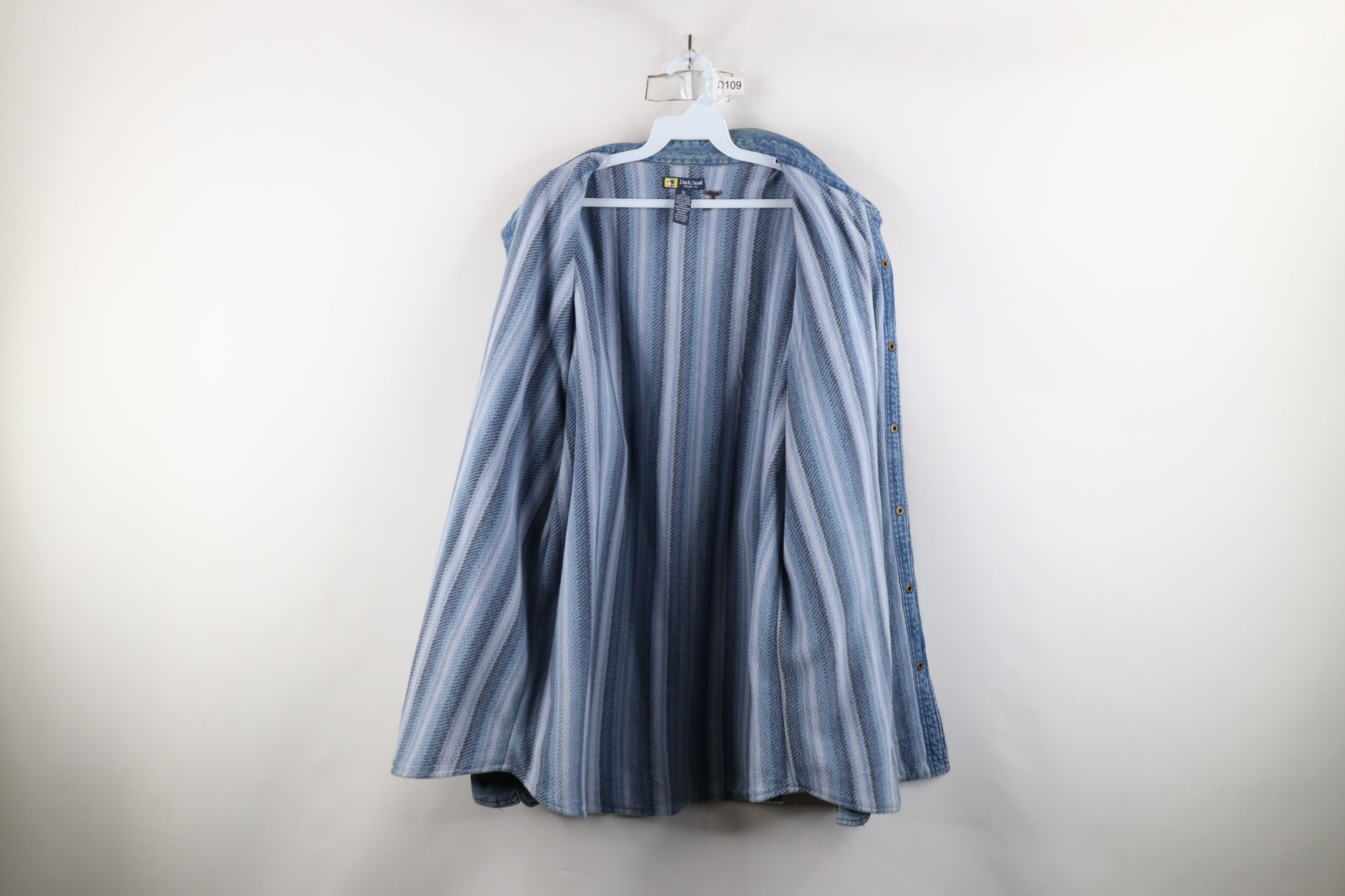 Vintage Vintage 90s Streetwear Lined Denim Button Shirt Jacket Size US XL / EU 56 / 4 - 11 Thumbnail