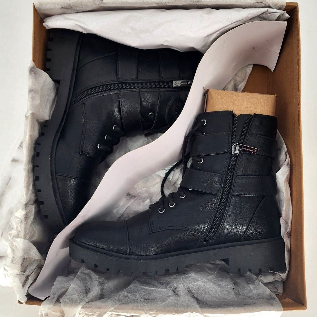 Jessica Simpson Jessica Simpson Kerina Black Fashion Combat Boots Size 7M Size US 7 / IT 37 - 8 Thumbnail