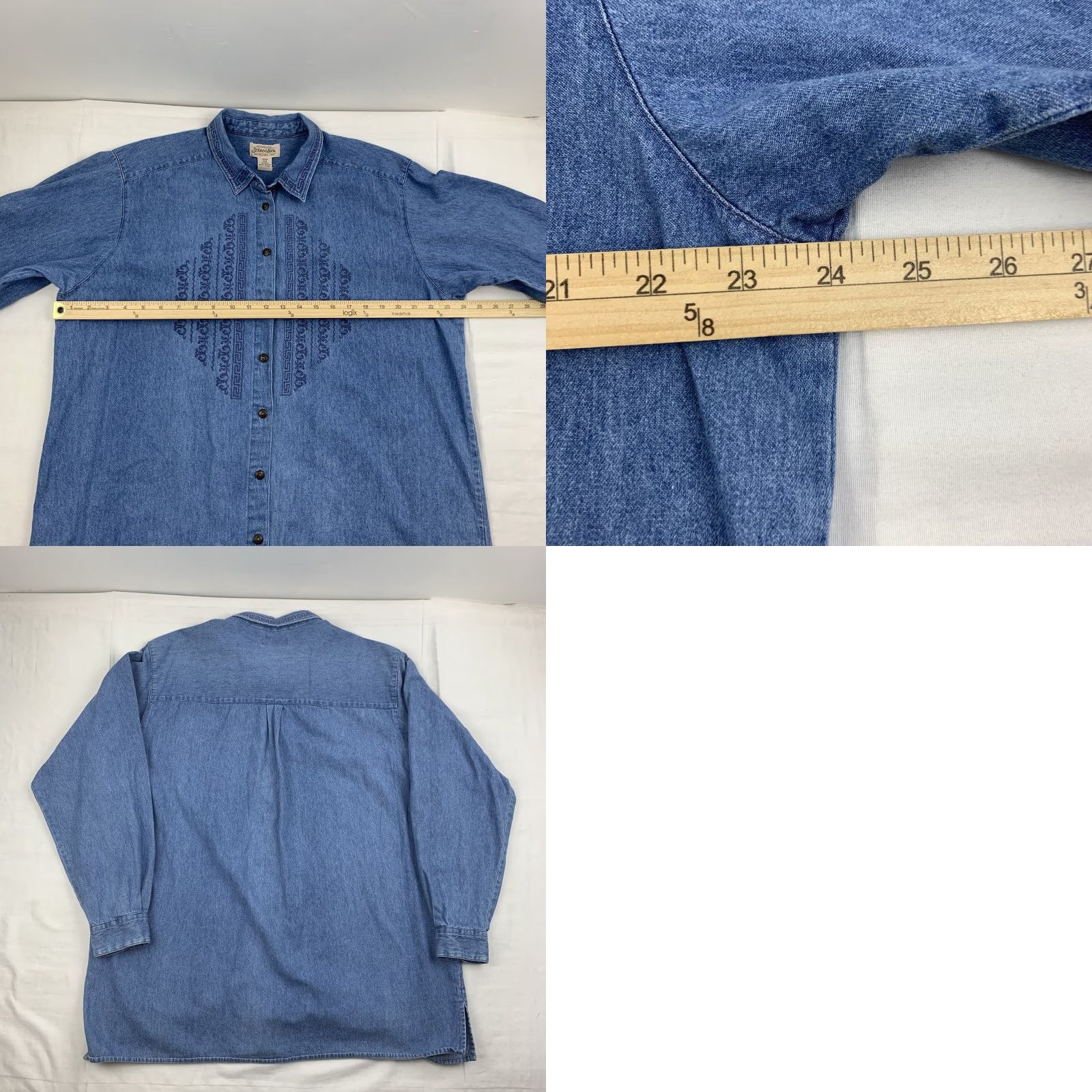 Vintage VINTAGE St. Johns Bay Denim Button Up Shirt Womens 18w Blue Embroidered 90s Y2K Shirt Womens 18w Blue Embroidered 90s Y2K Size XXL / US 16-18 / IT 52-54 - 8 Thumbnail