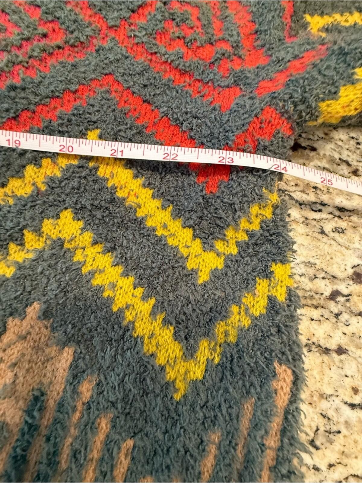 THE GIGI GiGio chunky plush boho geometric striped sweater SZ LG Size L / US 10 / IT 46 - 8 Thumbnail