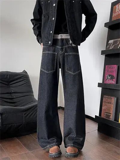Japanese Brand Retro loose reverse patchwork micro flared jeans Size US 32 / EU 48 - 5 Thumbnail