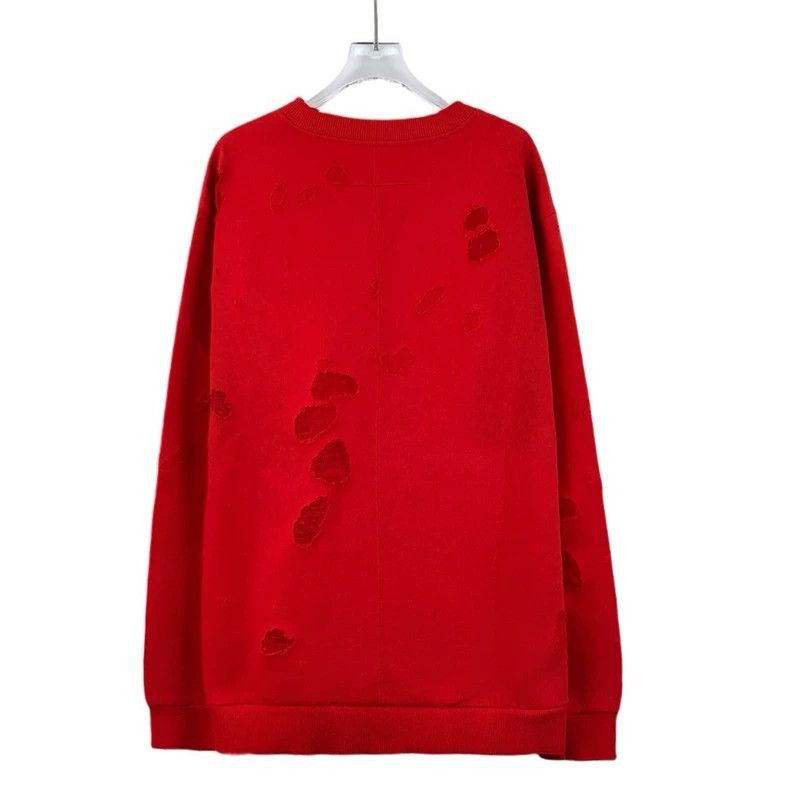Givenchy Givenchy Givenchy Red Logo Print Distressed Long Sleeve Sw Size US XXL / EU 58 / 5 - 2 Thumbnail