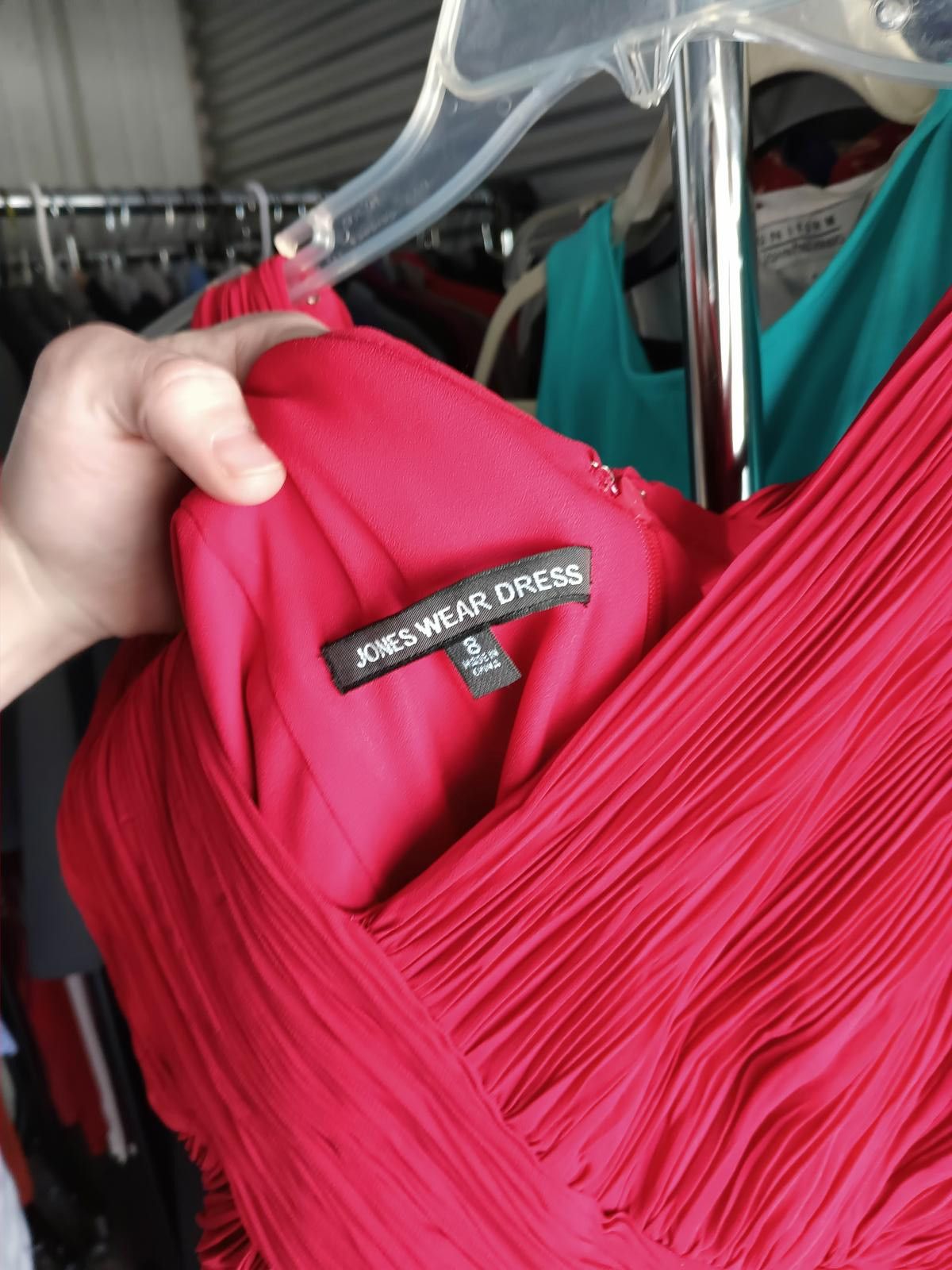 Designer Jones Wear Elegant Red Dress Size M / US 6-8 / IT 42-44 - 3 Thumbnail