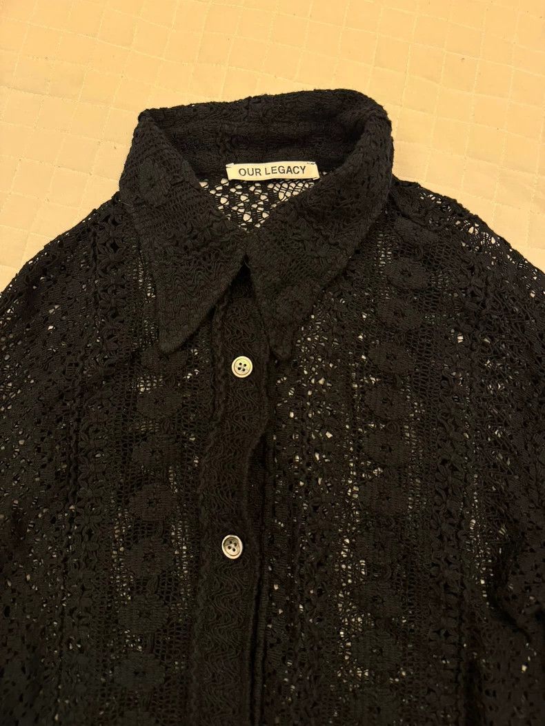 Our Legacy Our Legacy Black lace shirt with openwork Size US S / EU 44-46 / 1 - 2 Thumbnail