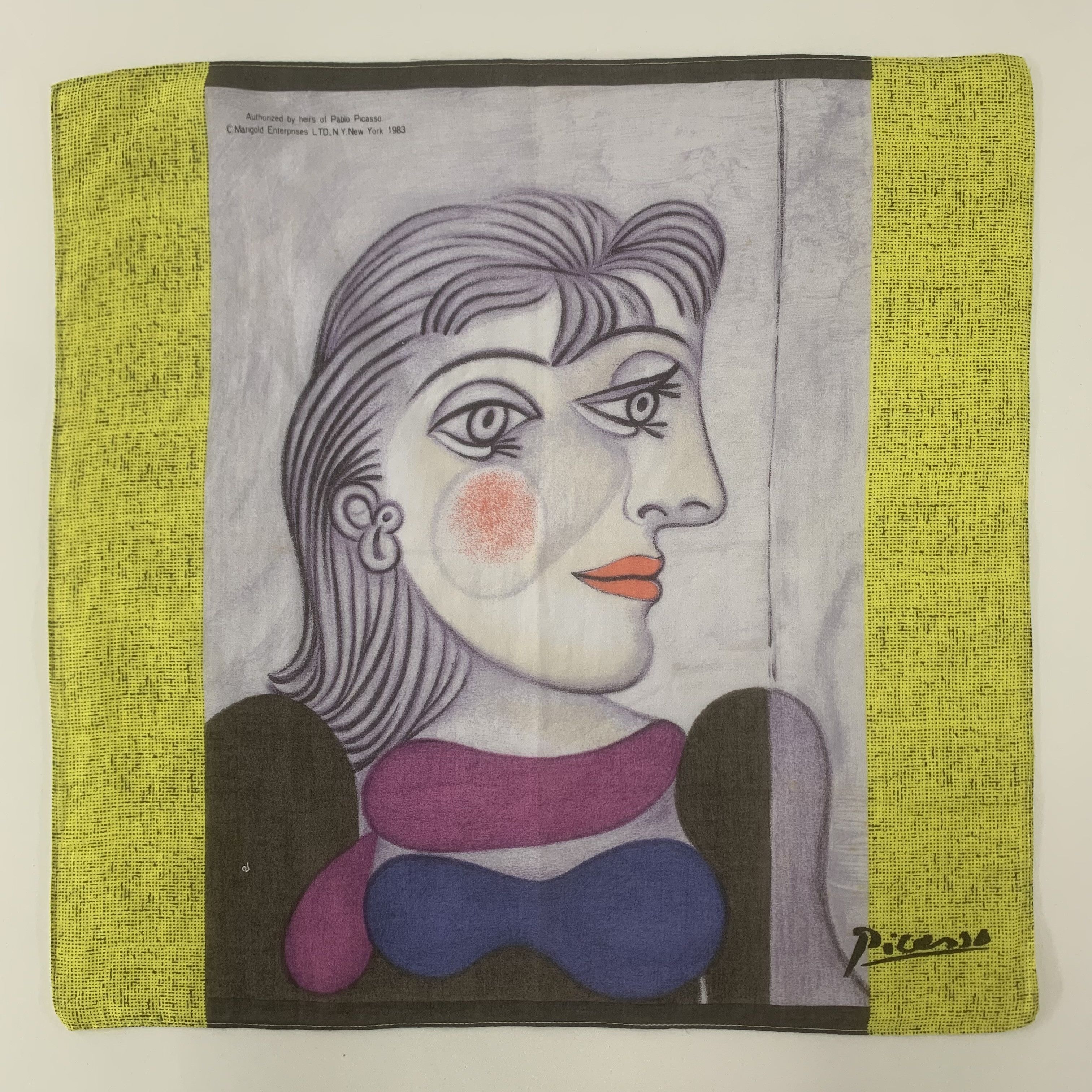 Vintage Picasso Handkerchief Bandana Neckerchief Pocket Square Size ONE SIZE - 2 Thumbnail