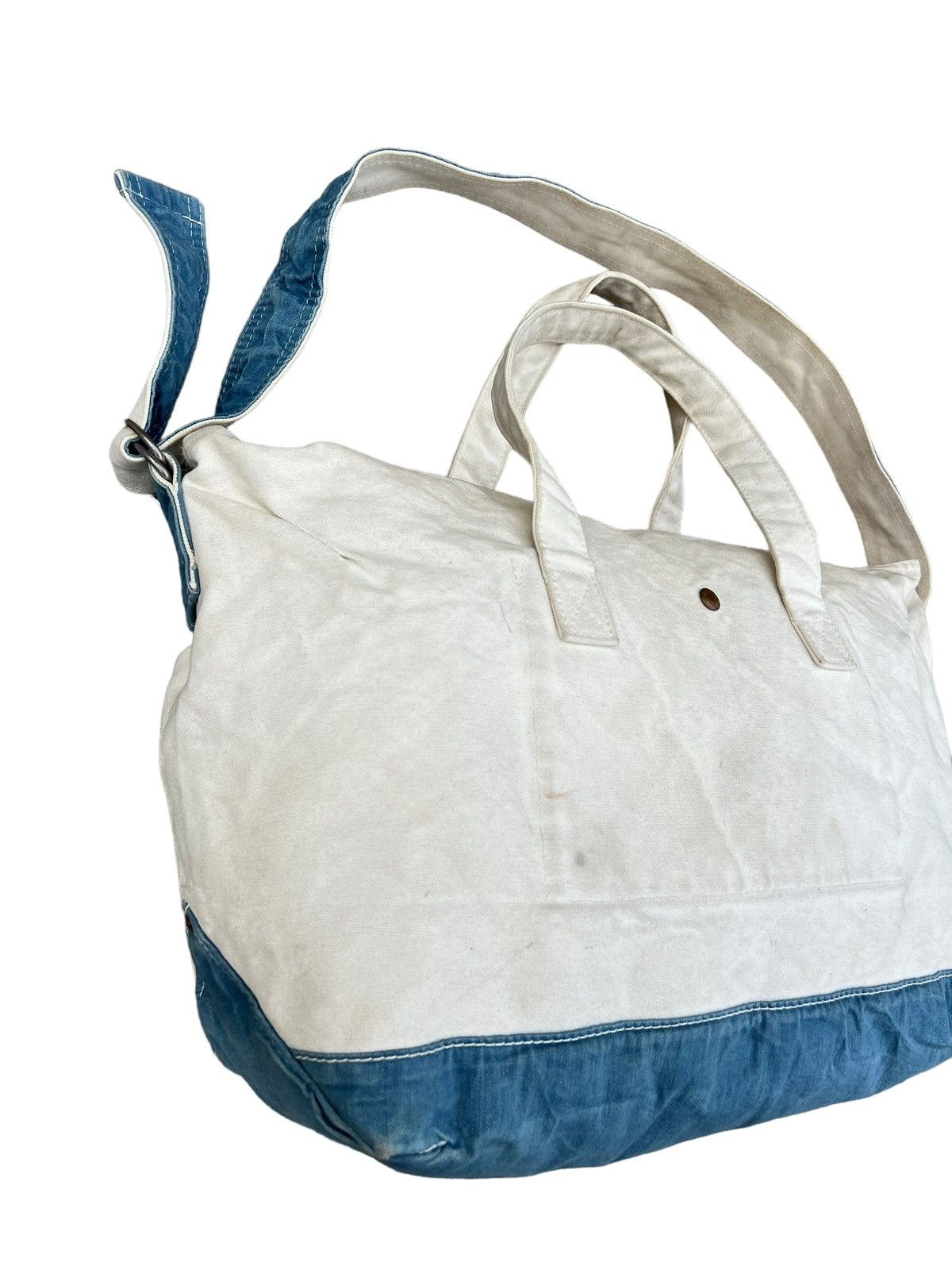 Japanese Brand Vintage Spellbound Patina Dirty Canvas 2 Way Tote Bag Size ONE SIZE - 4 Thumbnail