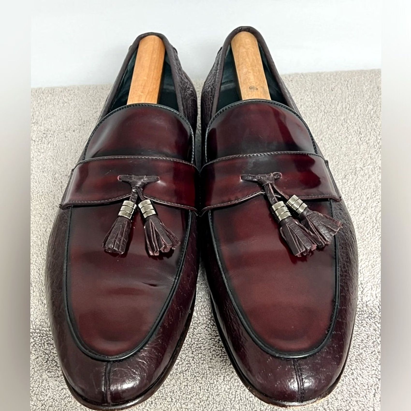 Moreschi Moreschi Loafers Men’s SZ 11 Burgundy Peccary Calfskin 41849 Size US 11 / EU 44 - 2 Thumbnail