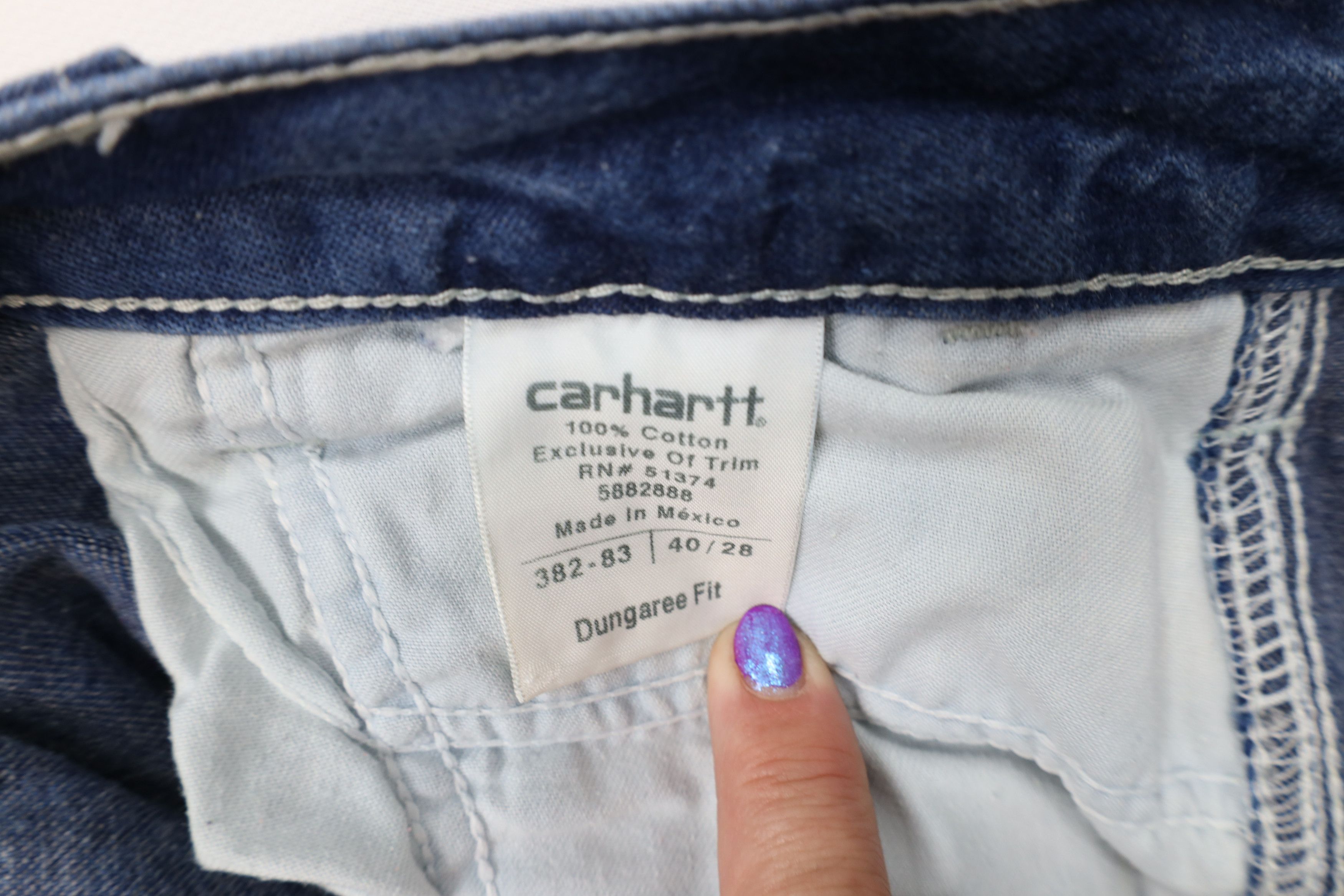 Carhartt Vintage Carhartt Wide Leg Dungaree Denim Jeans Blue Cotton Size US 40 / EU 56 - 10 Thumbnail