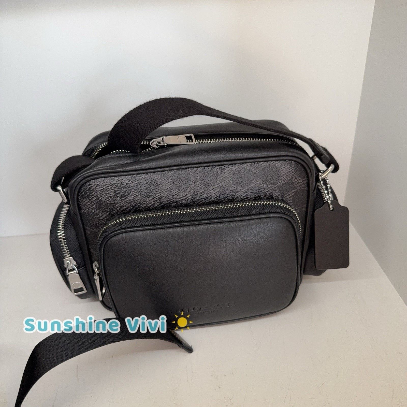 Coach NWT Coach Fletcher Crossbody Bag CEA25 BLACK SIGNATURE Size ONE SIZE - 1 Thumbnail