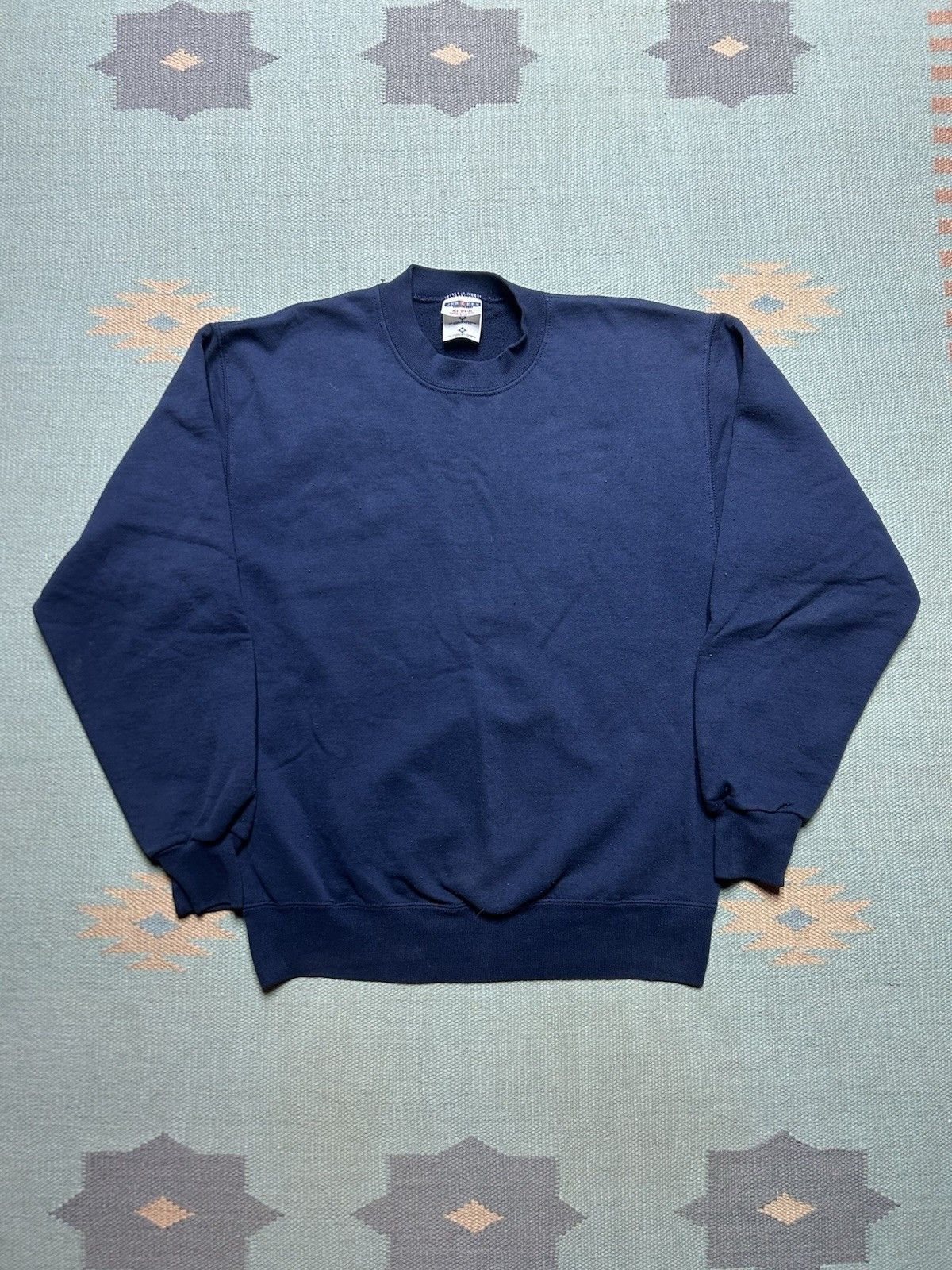 Vintage Vtg crewnec sweatshirt blank navy blue Jerzees super sweat m Size US M / EU 48-50 / 2 - 1 Thumbnail