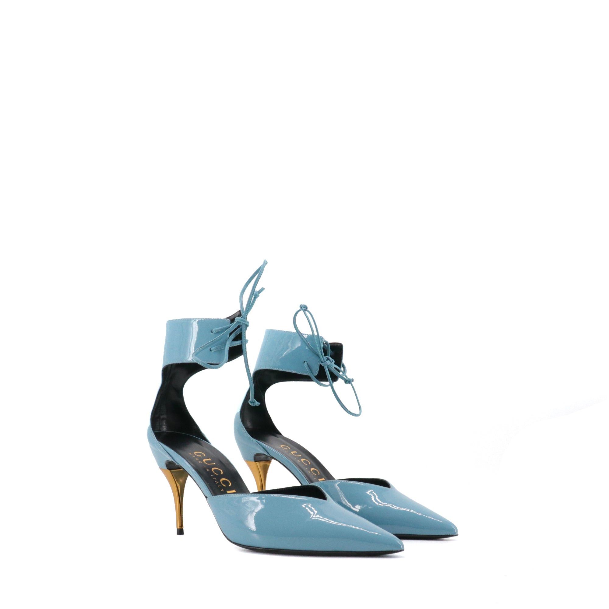 Gucci - Gucci Blue Patent Leather Heel Shoesed Pumps (T39.5) Shoes, Women's (Size 8.5)