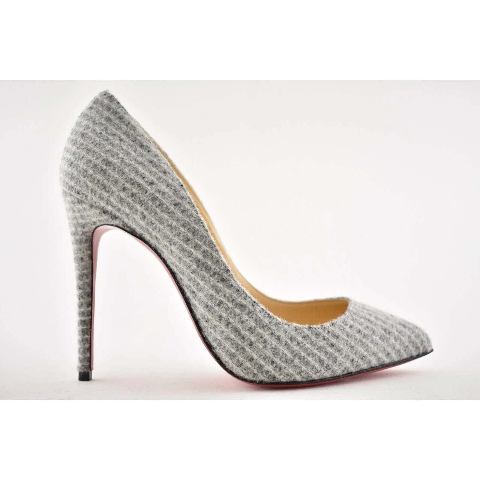 Christian Louboutin Christian Louboutin Pigalle Follies 100 Grey Flanelle Tennis Size US 7.5 / IT 37.5 - 2 Thumbnail