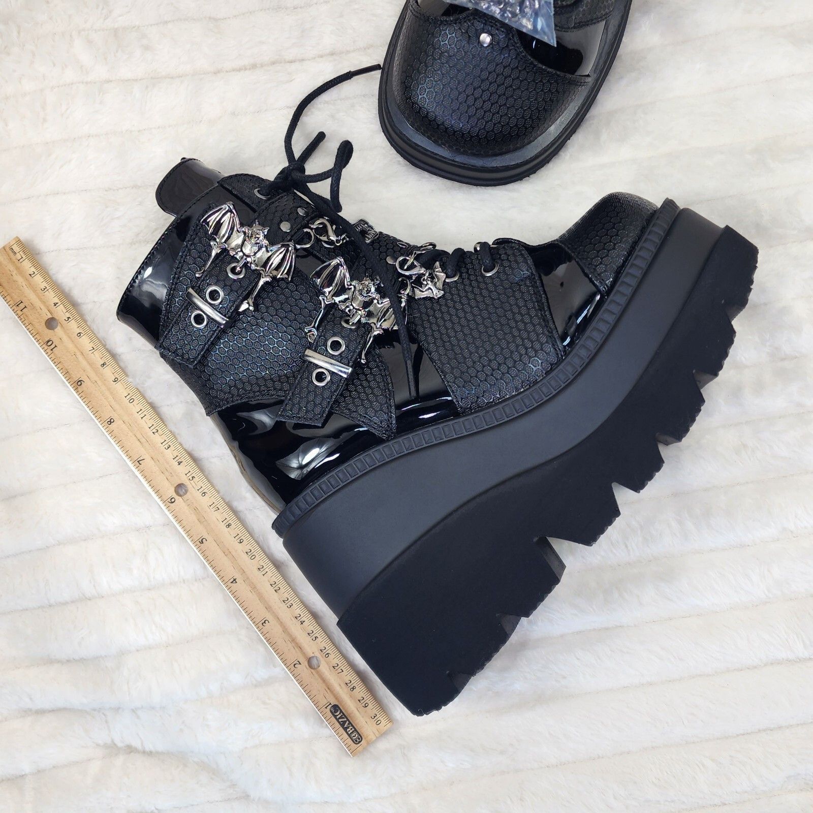Other Shaker 66 Black Matte / Patent Platform 4.5" Wedge Heel Char Size US 6 / IT 36 - 5 Thumbnail