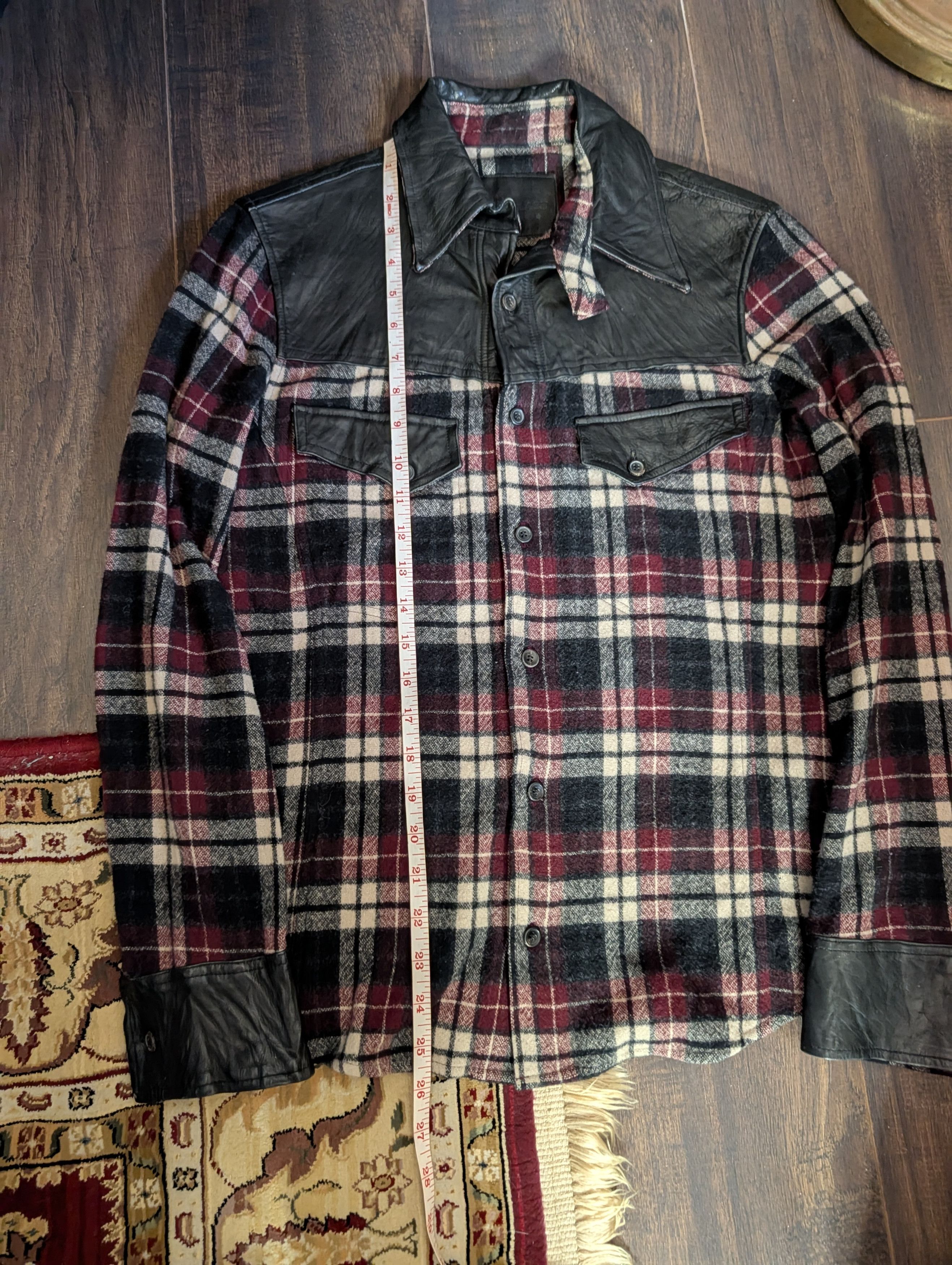 Isamu Katayama Backlash Leather/Wool Plaid Flannel Western Shirt Jacket SM Size US S / EU 44-46 / 1 - 16 Thumbnail