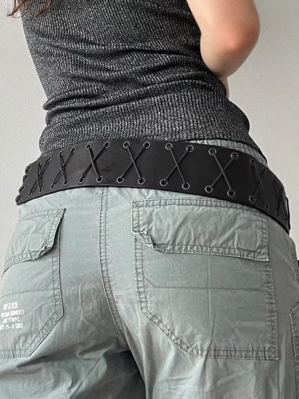 Japanese Brand × Vintage Vintage Bandage Tassels Pu Belt Y2K Hollow Out Size ONE SIZE - 11 Thumbnail