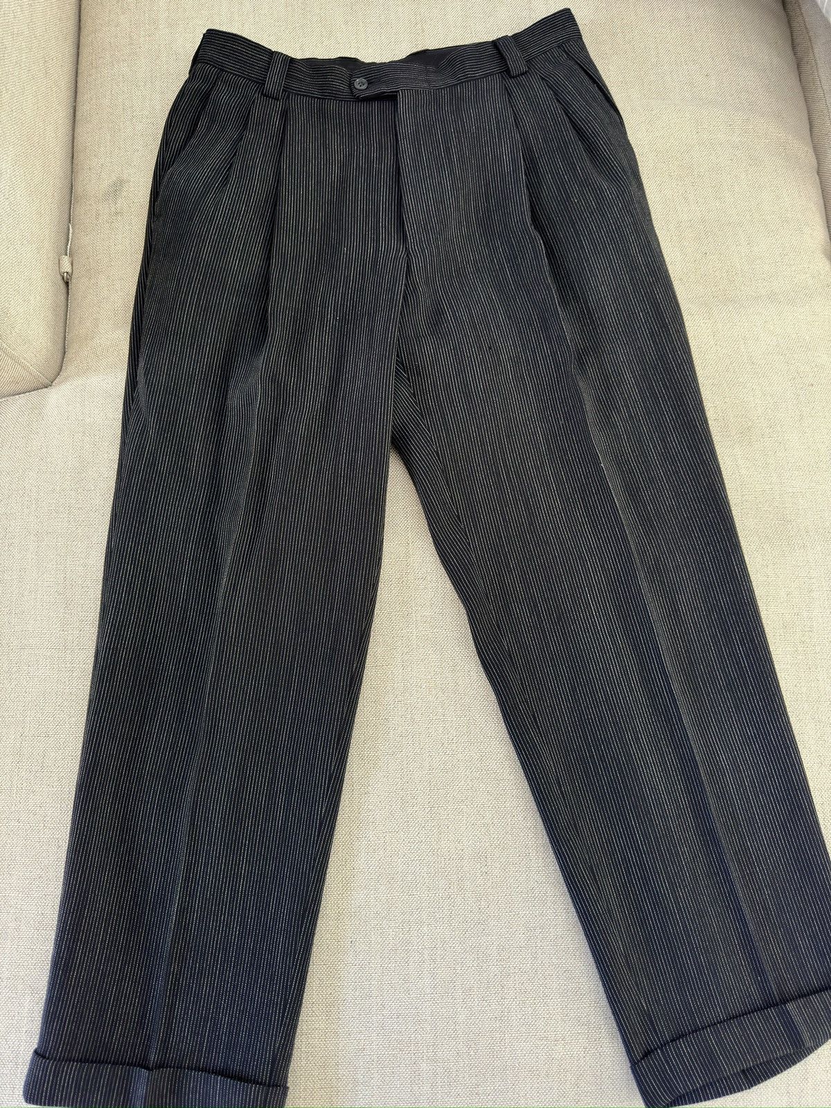 Versace VERSACE CLASSIC V2 Striped DB 6 Button Suit in Black 42R Size 44R - 16 Thumbnail