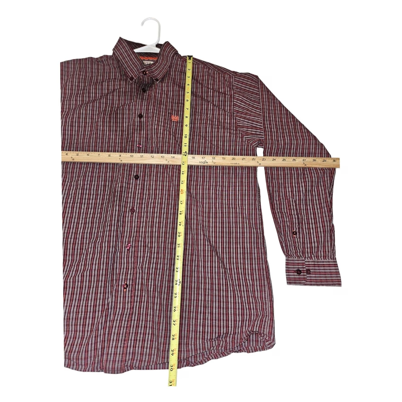 Vintage Cinch Shirt Mens L Red Button Down Men Long Sleeve Check Western Cowboy Casual Size US L / EU 52-54 / 3 - 3 Thumbnail