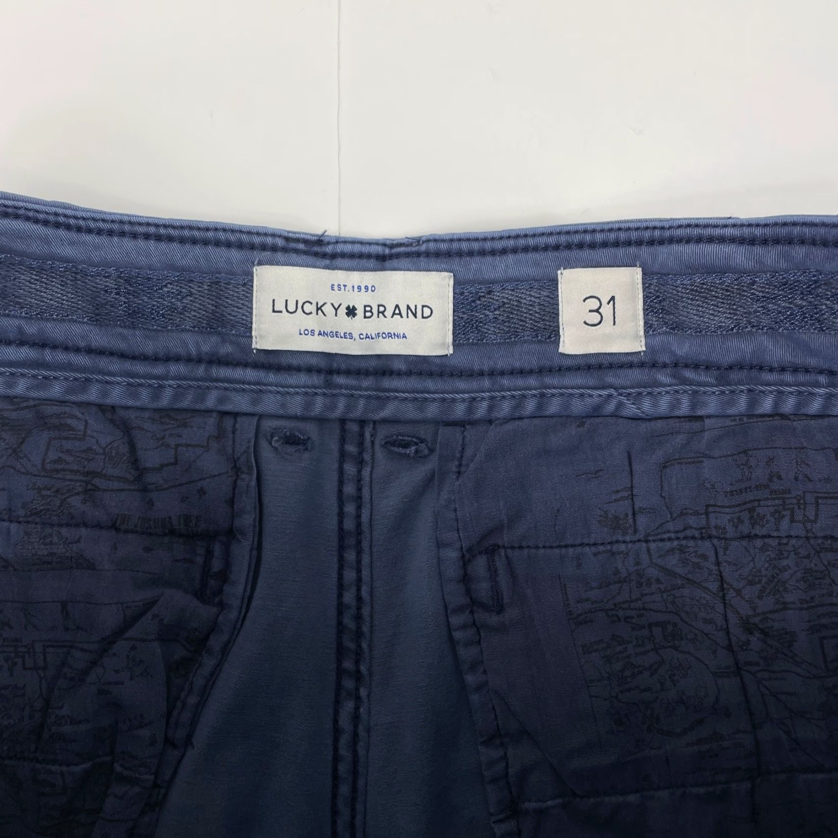 Lucky Brand Lucky Brand Shorts Mens 31 x 10 Blue Saturday Stretch Chino Golfing Indigo Short Size US 31 - 6 Thumbnail
