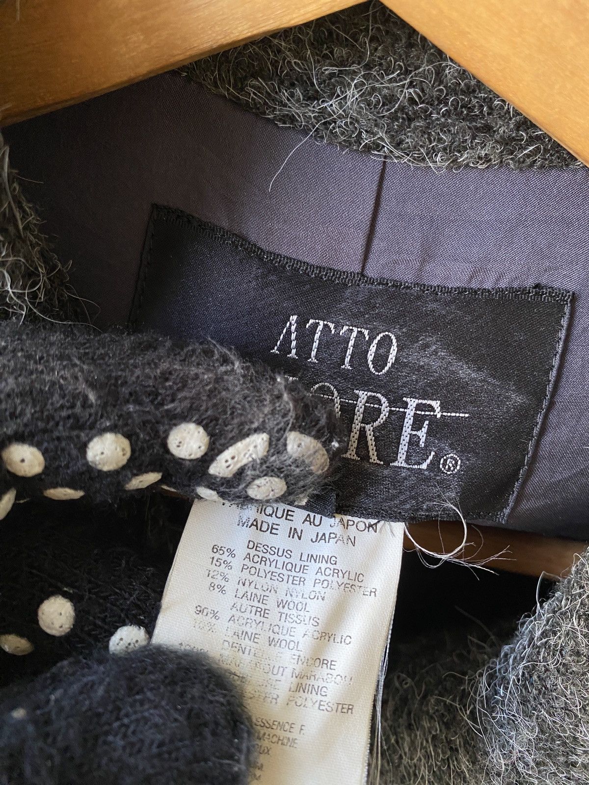 Yohji Yamamoto Atto Cuore Japan Designer Wool Fur Hoodie Jacket Size US S / EU 44-46 / 1 - 12 Thumbnail