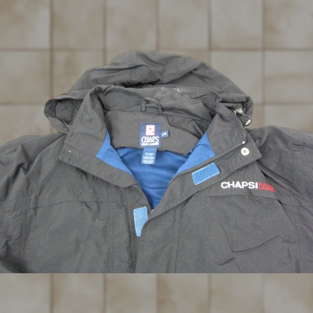 Ralph Lauren VINTAGE Ralph Lauren Jacket Adult Large Black Blue Chaps 1/4 Zip Mens Bomber 90s Size US L / EU 52-54 / 3 - 1 Thumbnail