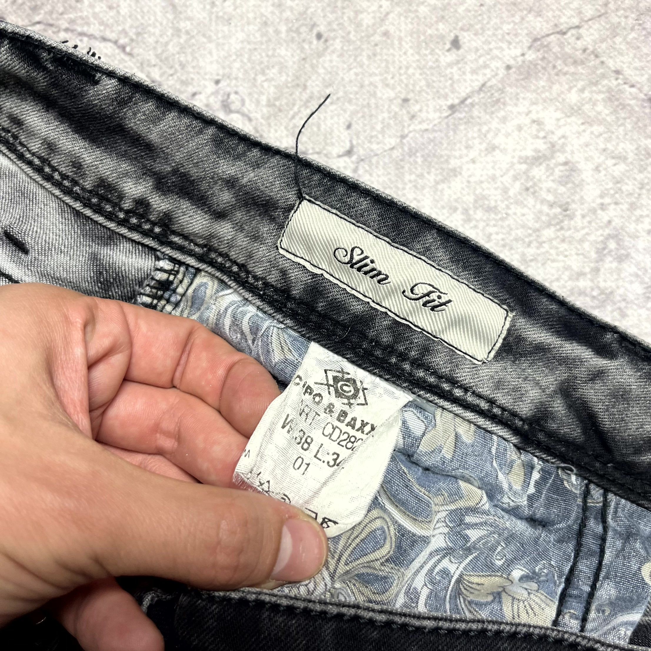 Other Cipo & Baxx Mens Washed Denim Slim Fit Gray Jeans Size 32 Size US 32 / EU 48 - 8 Thumbnail