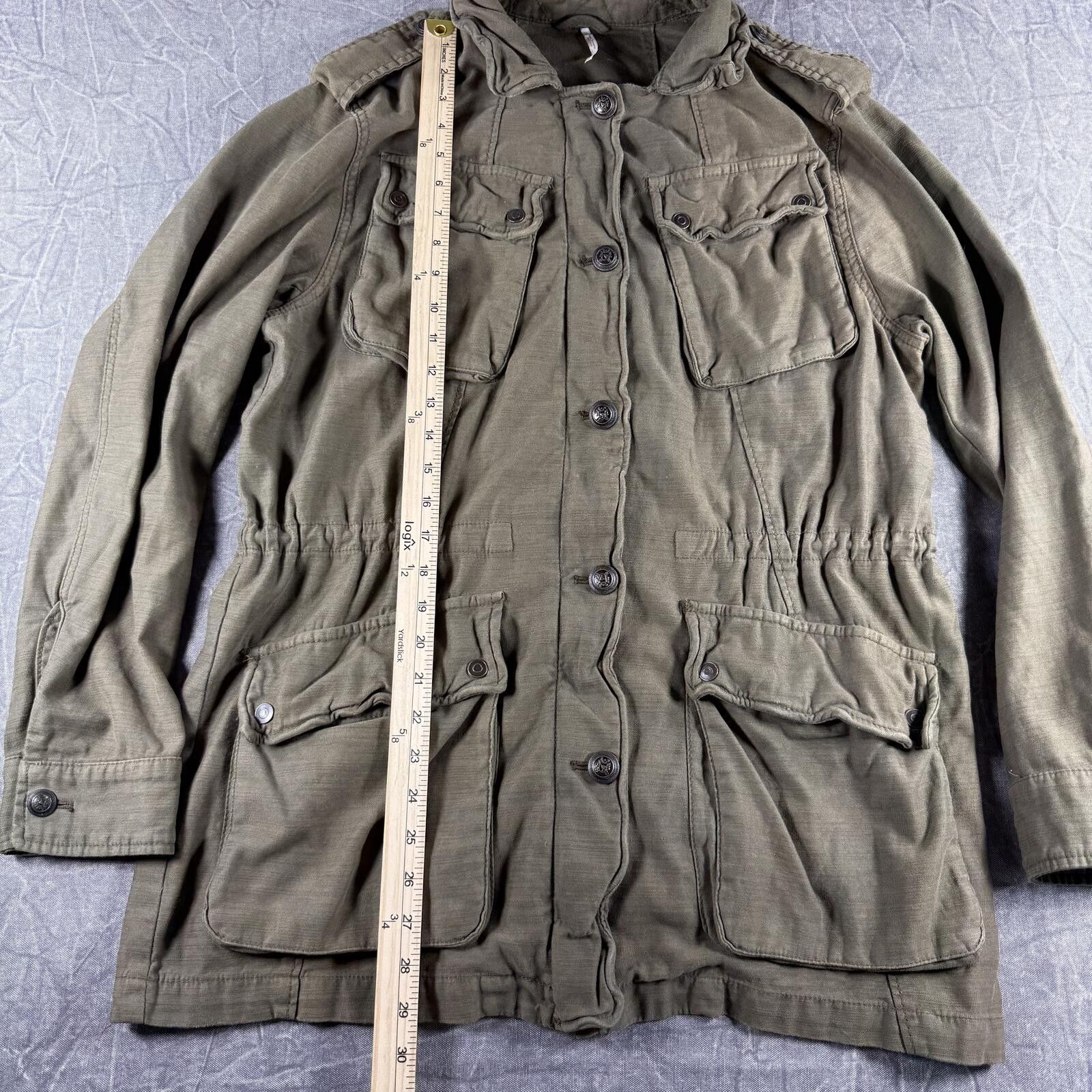 Free People Free People Jacket Women's L Green Utility Cargo Olive Size M / US 6-8 / IT 42-44 - 2 Thumbnail