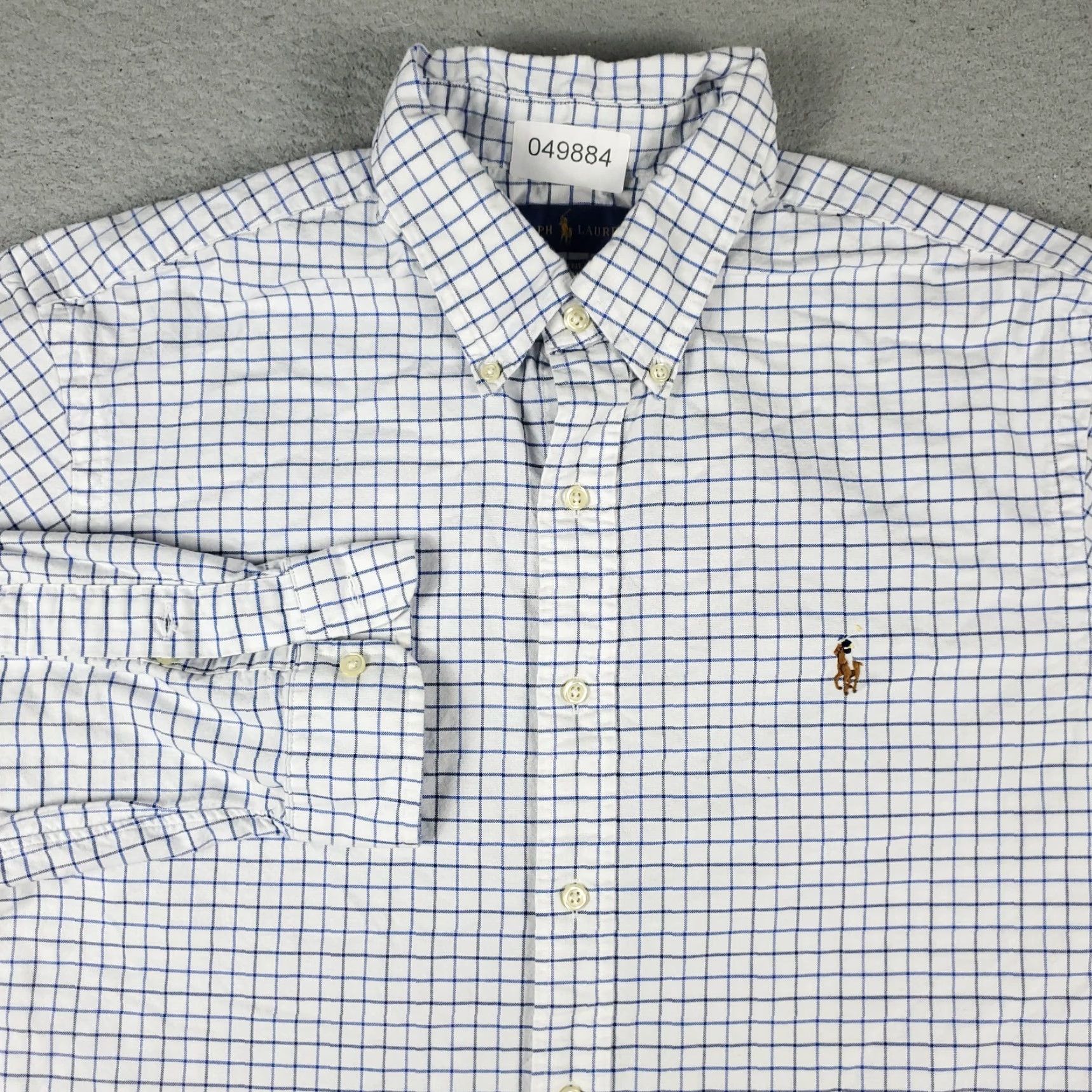 Ralph Lauren Ralph Lauren Shirt Men's XL White/Blue Check Pony Casual Button-Up Long Sleeve Mens Size US XL / EU 56 / 4 - 2 Thumbnail