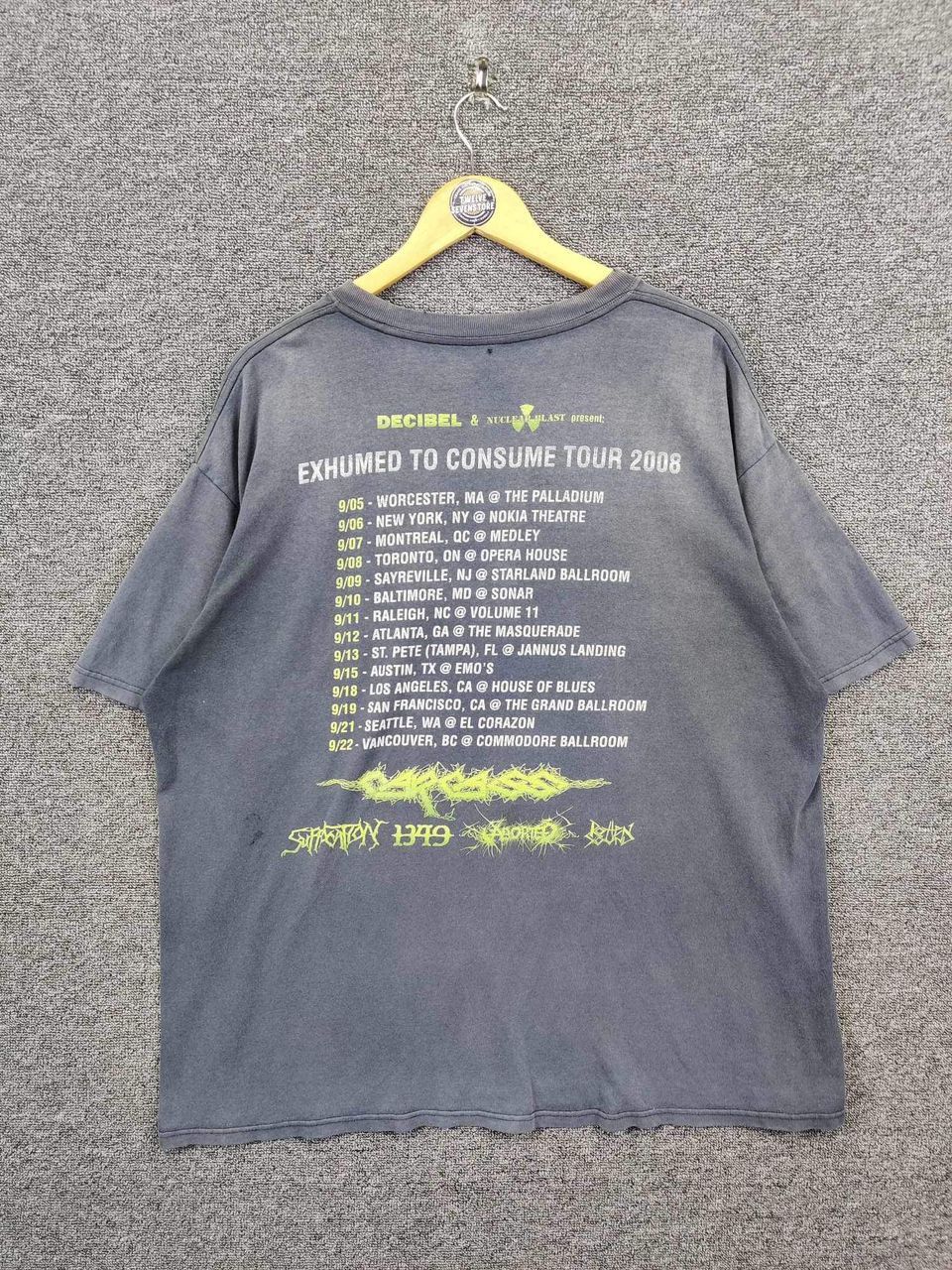 Band Tees Vintage Carcass Suffocation Tour Rock Tee Tshirt Size US XL / EU 56 / 4 - 6 Thumbnail